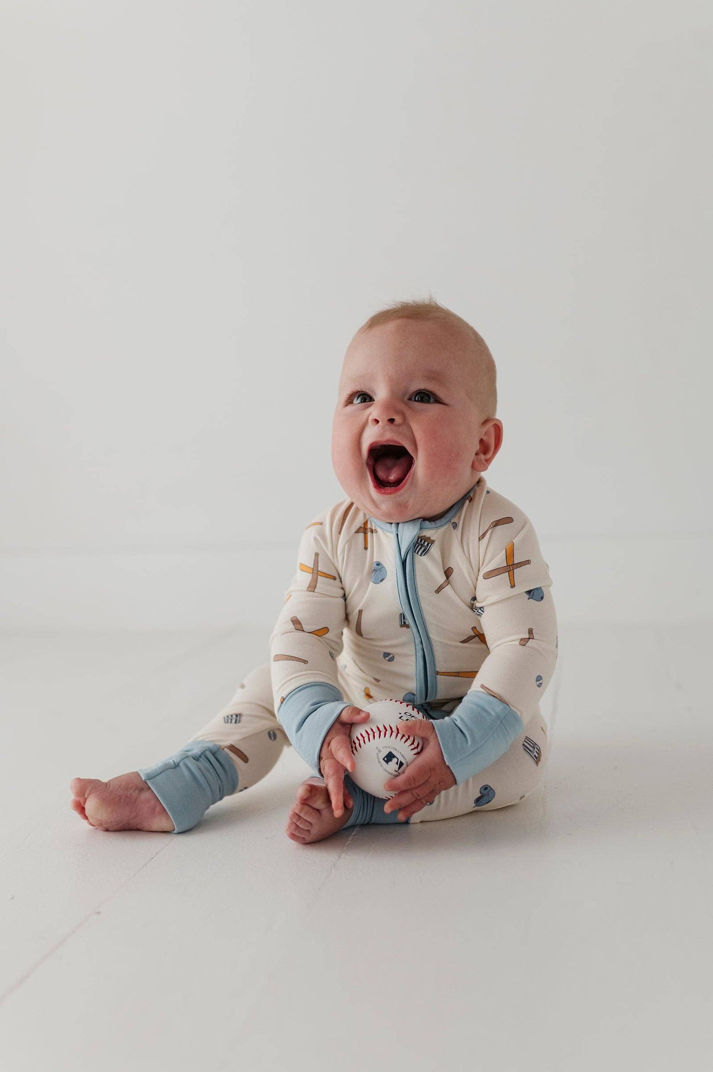 Take Me Out to the Ballgame - Long Sleeve Bamboo Zipper Romper