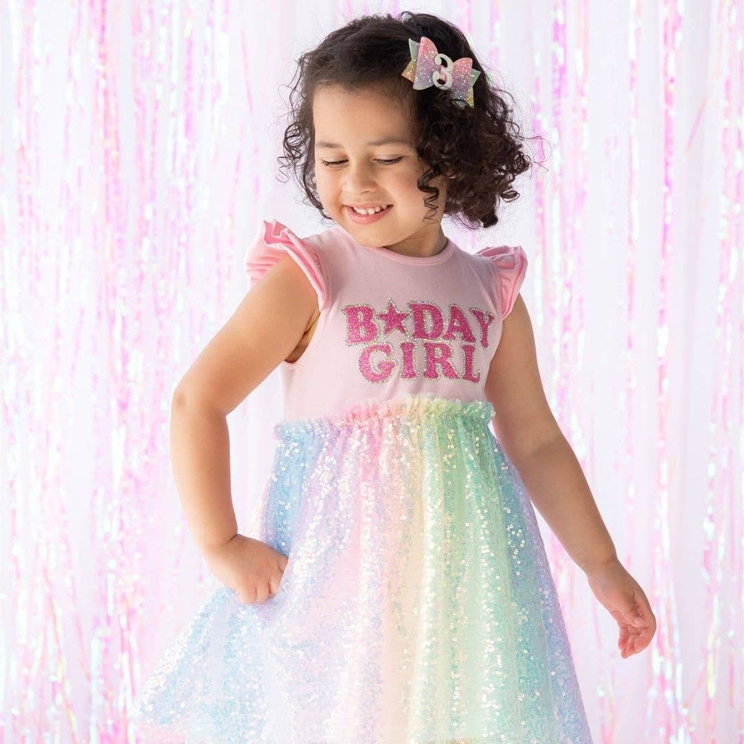 Sweet Wink - Pastel Rainbow Bow #3 Clip - Kids Birthday Hair Clip