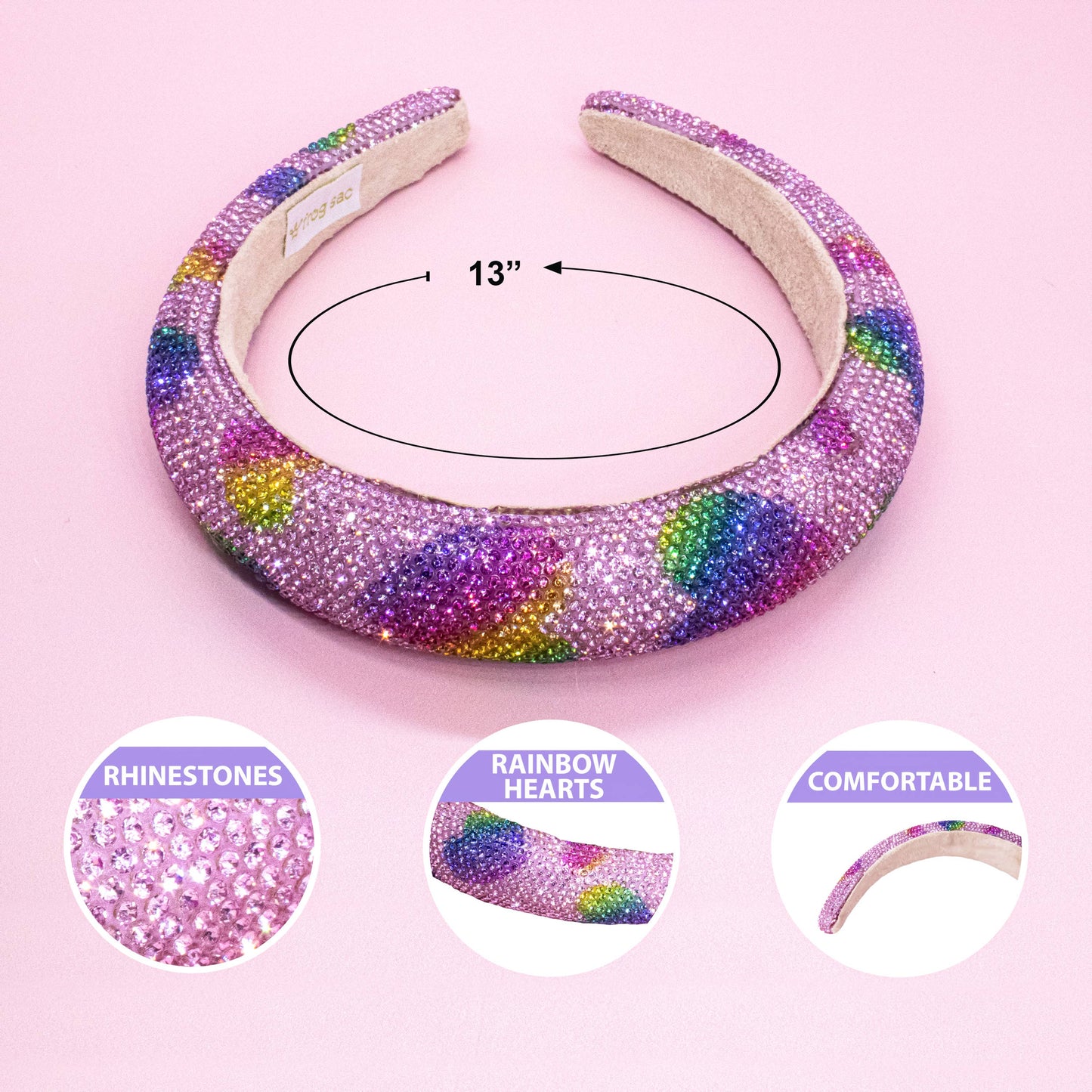 Rhinestone Heart Headband