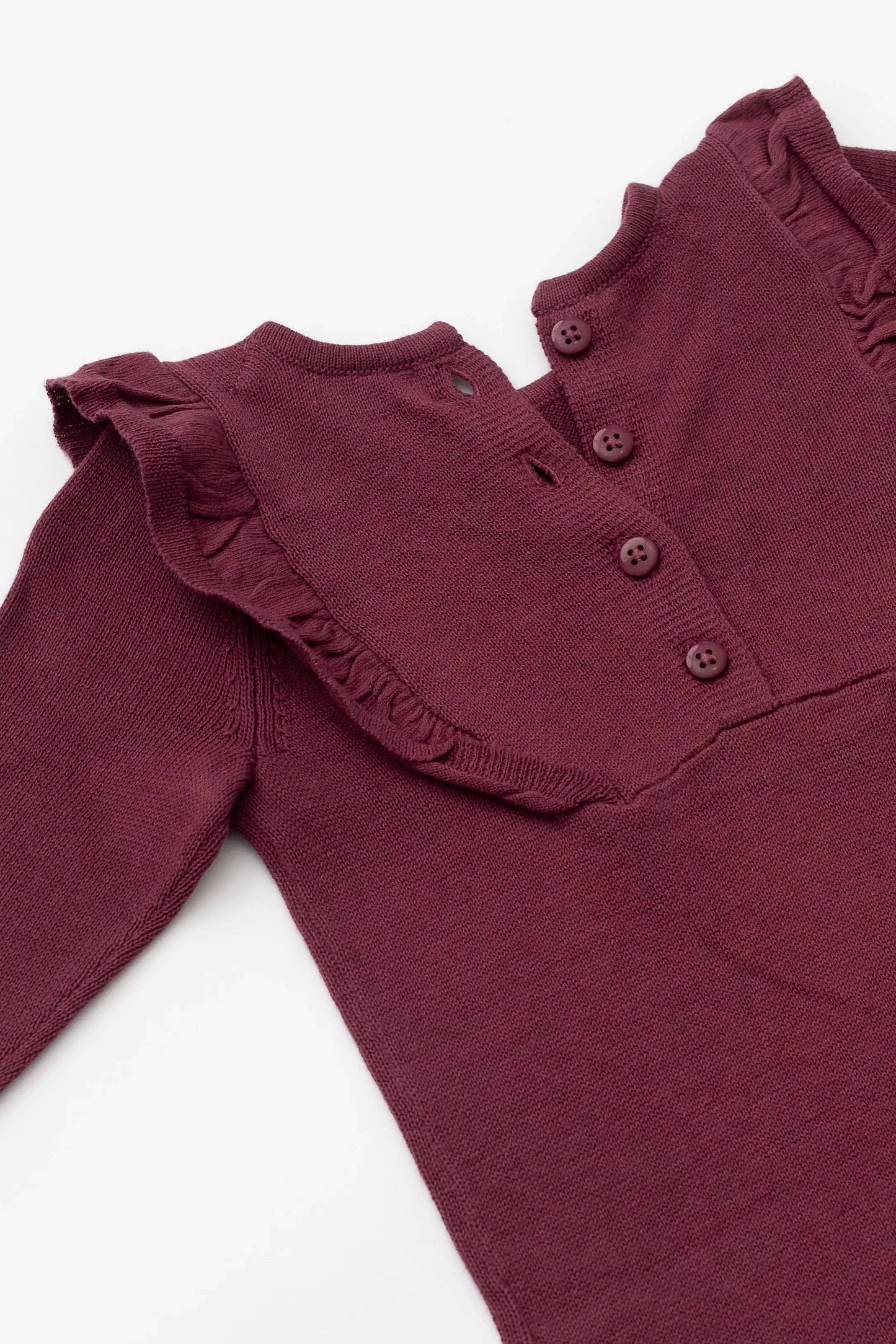Double Ruffle Sweater Romper | Plum Purple