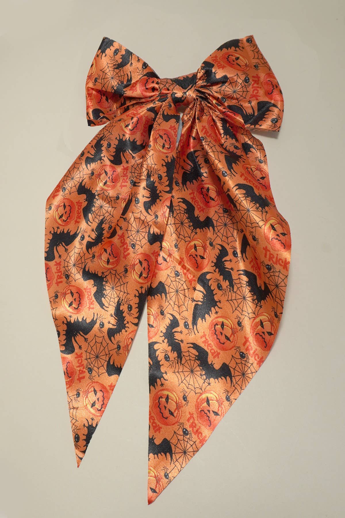 Halloween Pumpkin Bat Bow Hair Clip