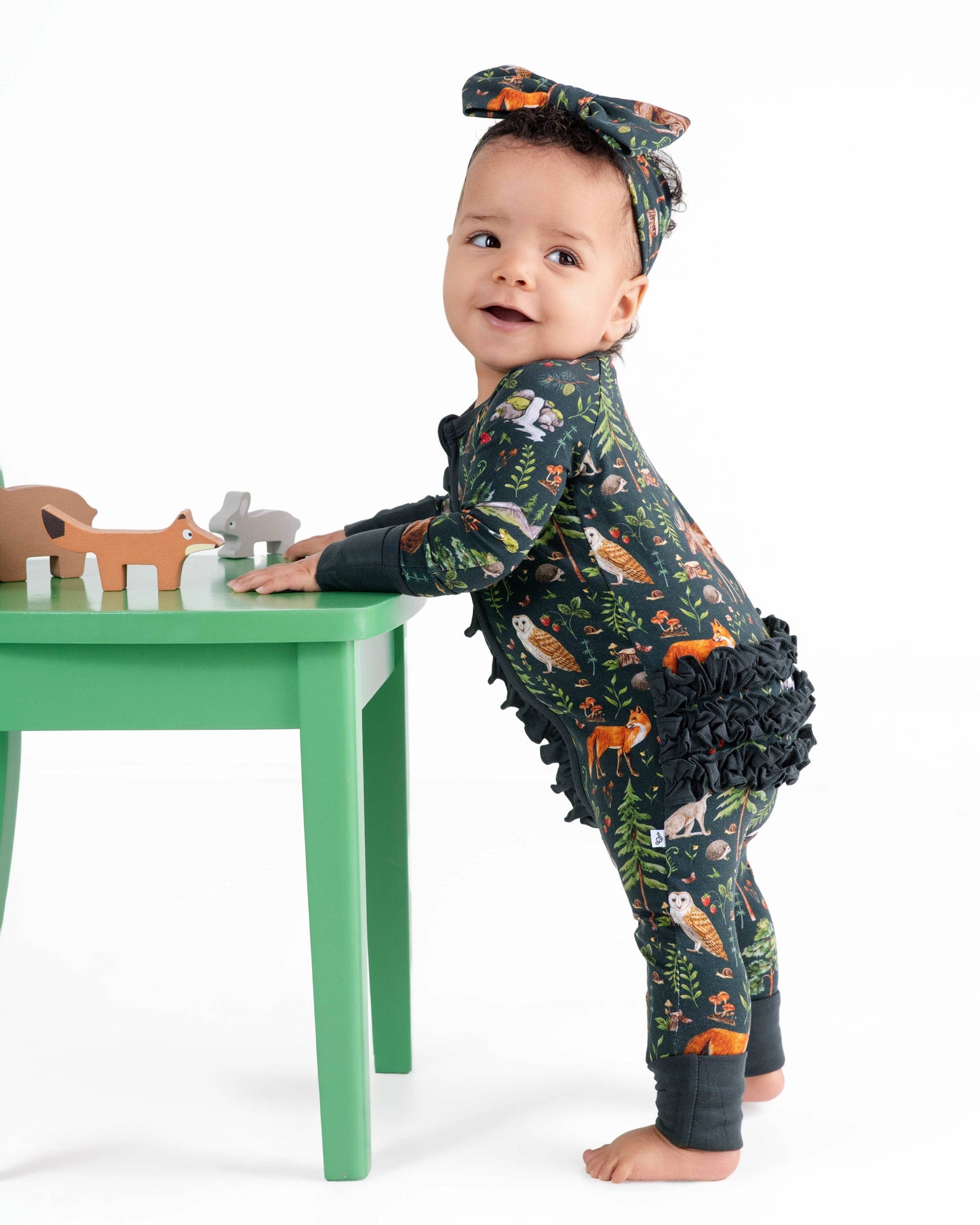 Wood You Be My Friend Ruffle Romper Pajamas