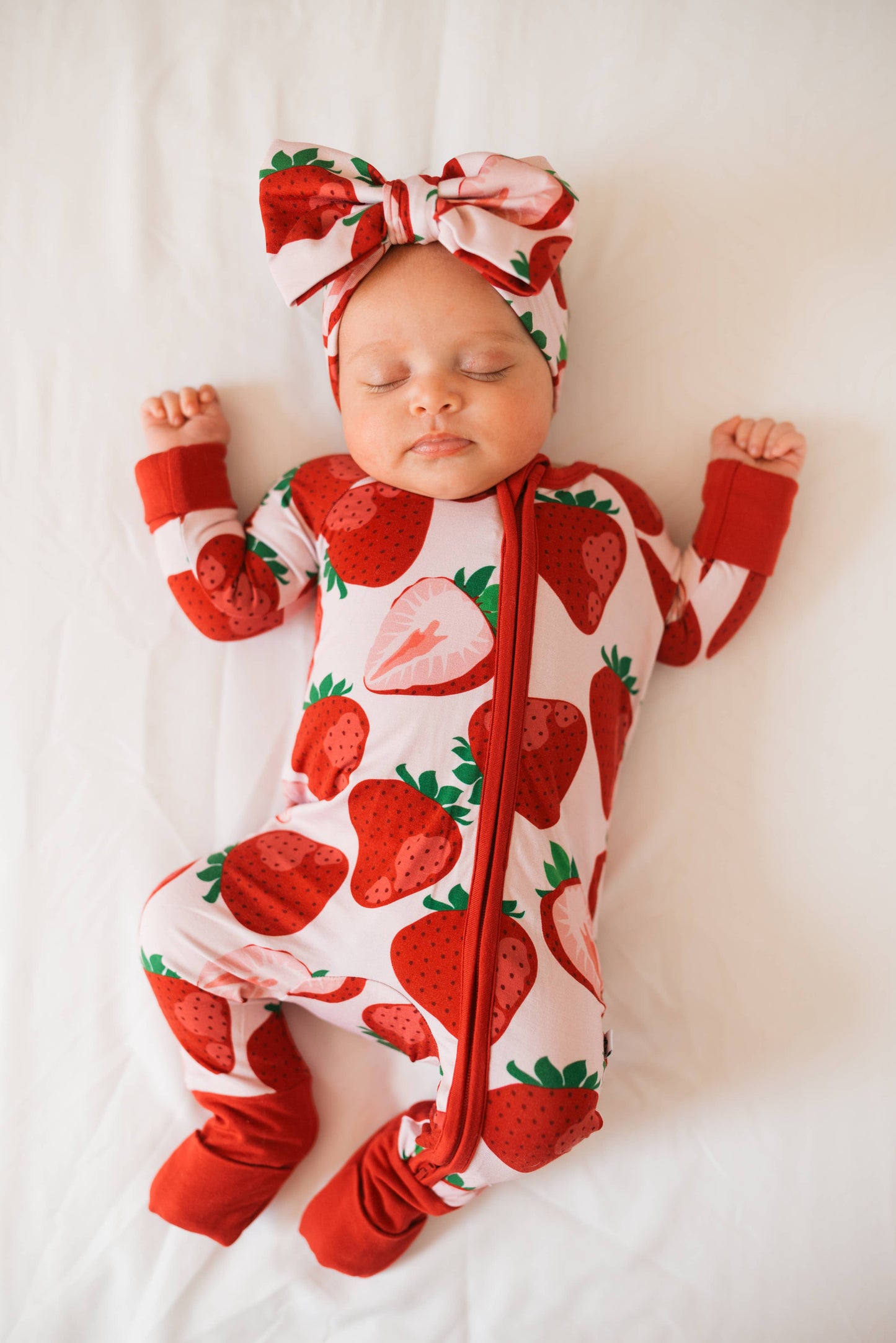 Berry Sweet (Strawberry) Baby Bamboo Zipper Romper
