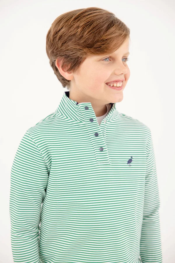 TBBC | Pendleton Popped Collar - Kiawah Kelly Green Stripe and Nantucket Navy
