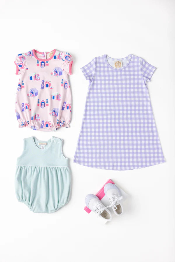 TBBC | Short Sleeve Polly Play Dress - Lauderdale Lavender Gingham