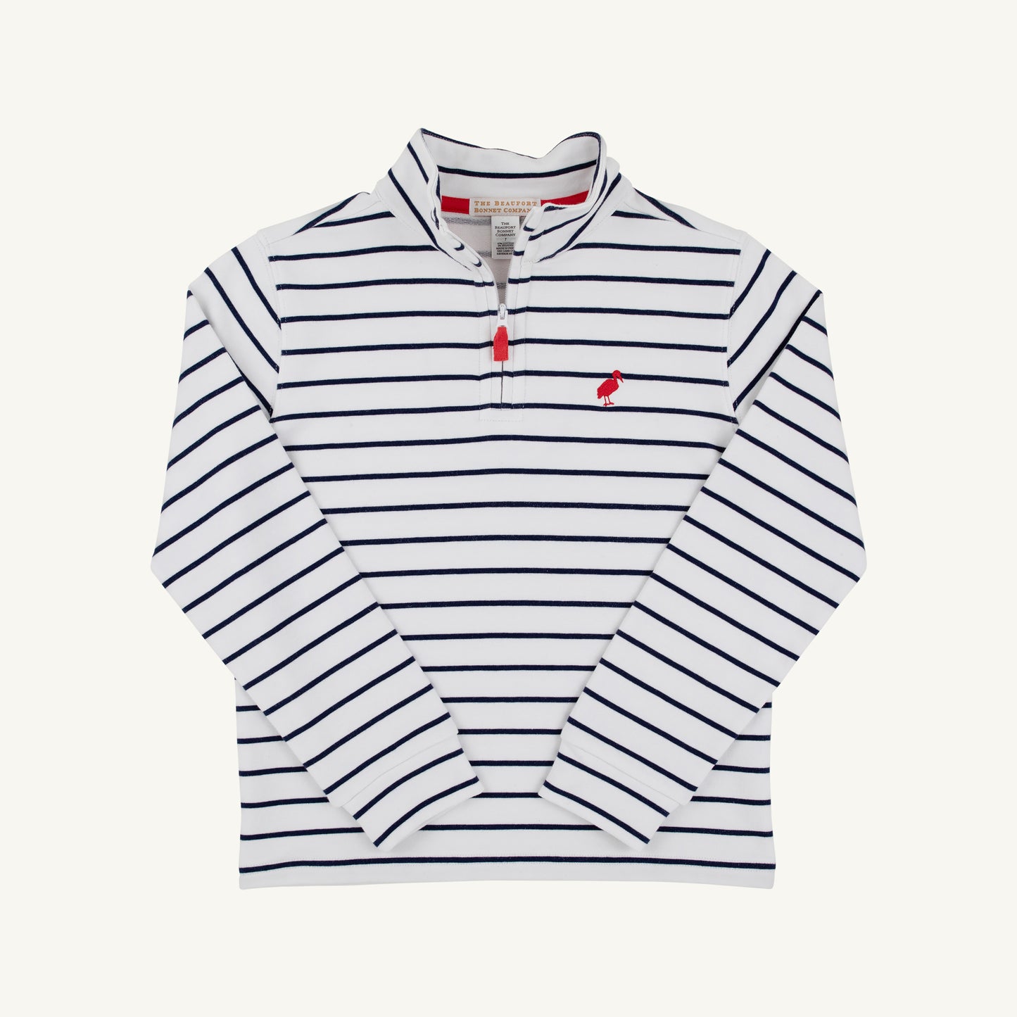TBBC | Prepletic™ Hayword Half Zip - Nantucket Navy Stripe with Richmond Red