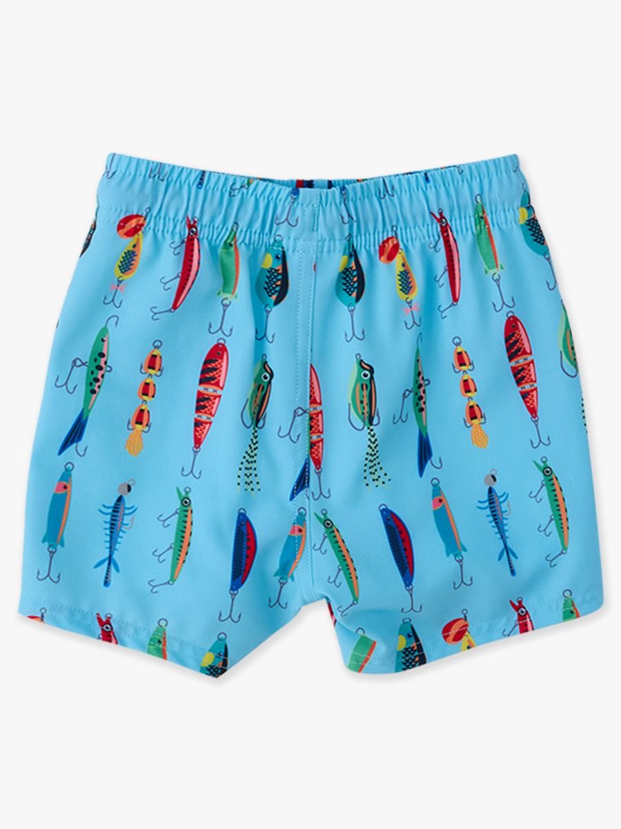 RuffleButts +RuggedButts - Boys Gone Fishin Performance Hybrid Swim Trunks