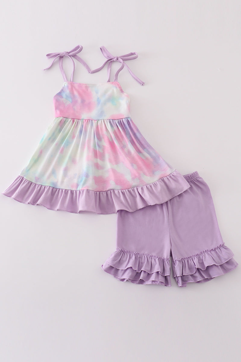 Purple Ruffle Girl Set