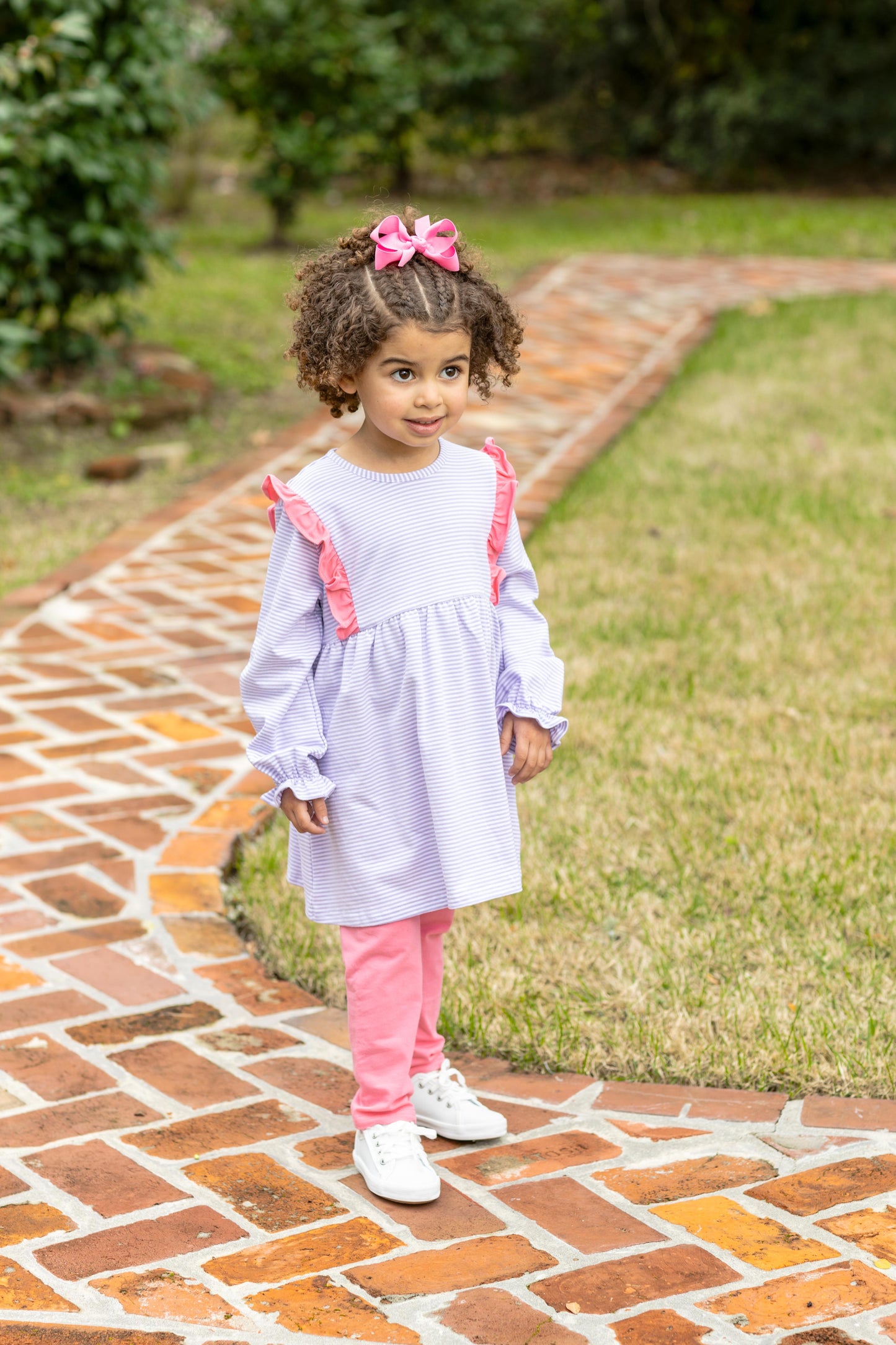 Olivia Pant Set- Lavender Stripe/Pink