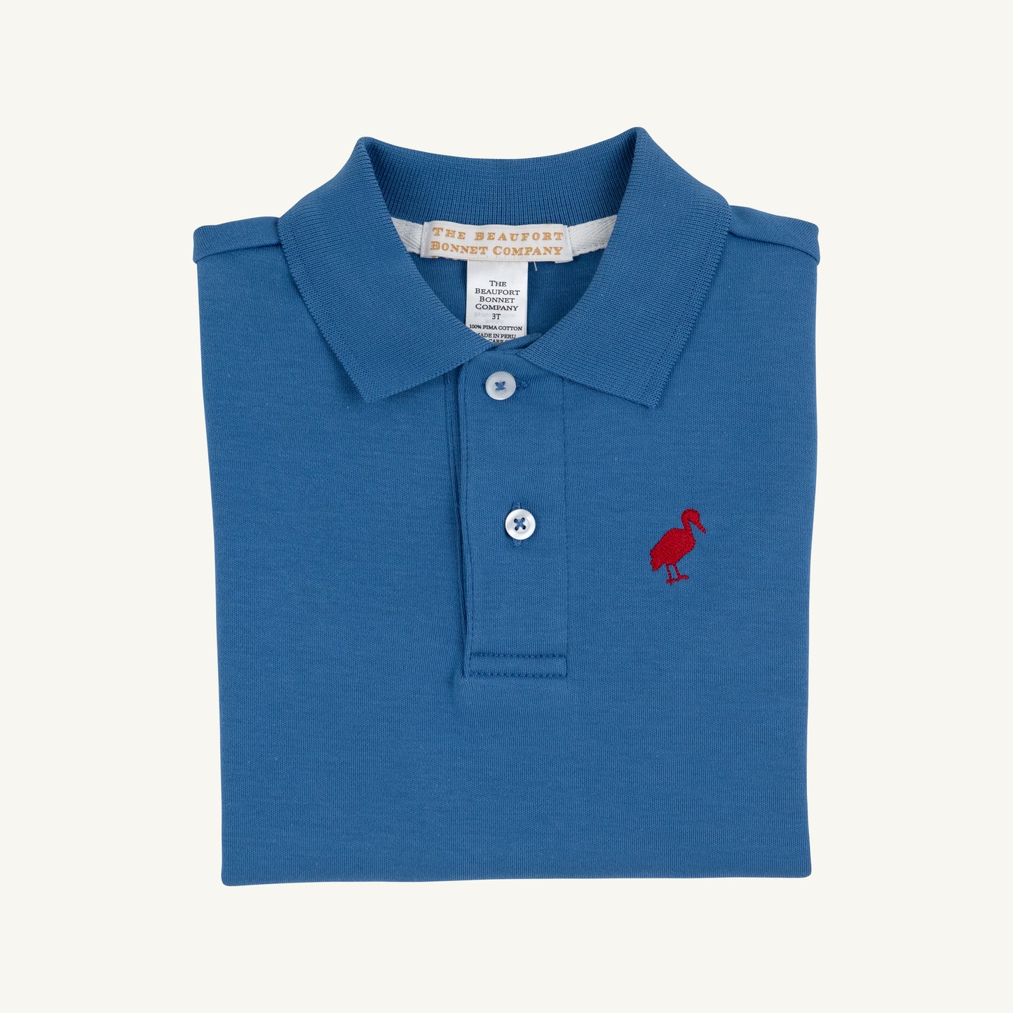 TBBC | Prim & Proper Polo - Wood Boat Blue with Richmond Red Stork
