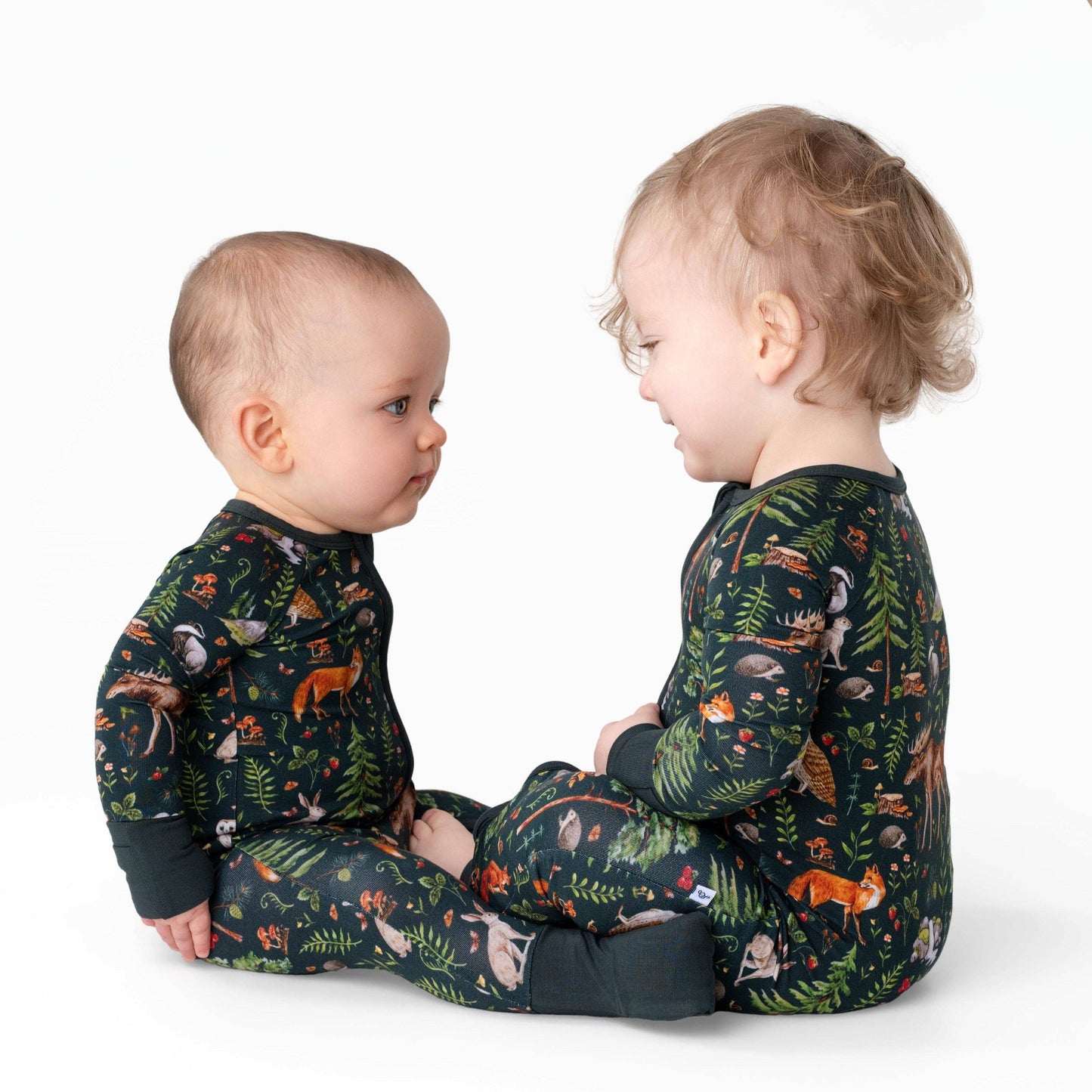 Wood You Be My Friend Baby Bamboo Zipper Romper Pajamas