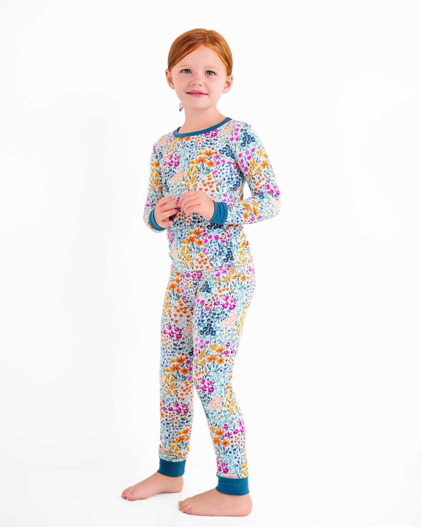 Whispering Wildflowers Long Sleeve Kids Bamboo Pajama Set