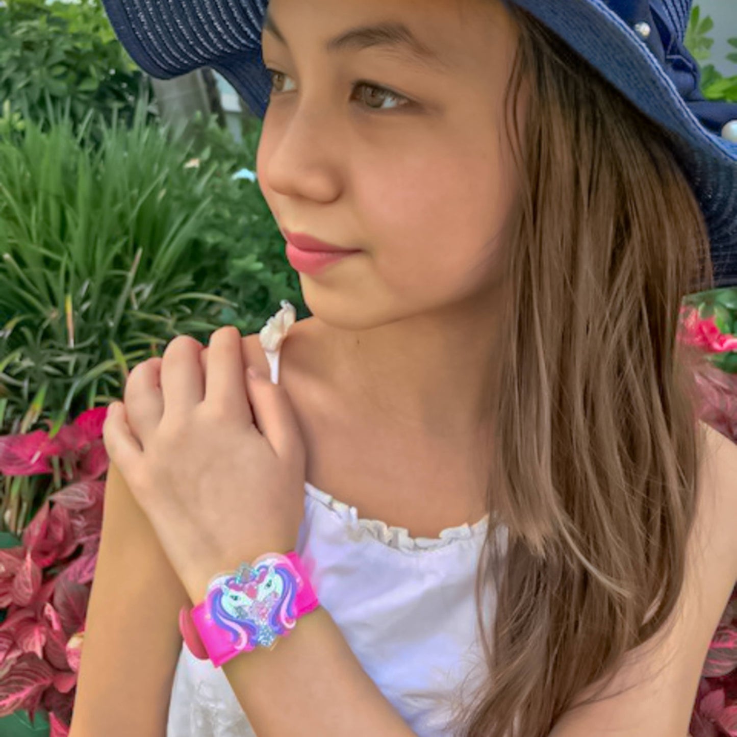 Unicorn Slap Bracelet with Glitter Shaker Charm