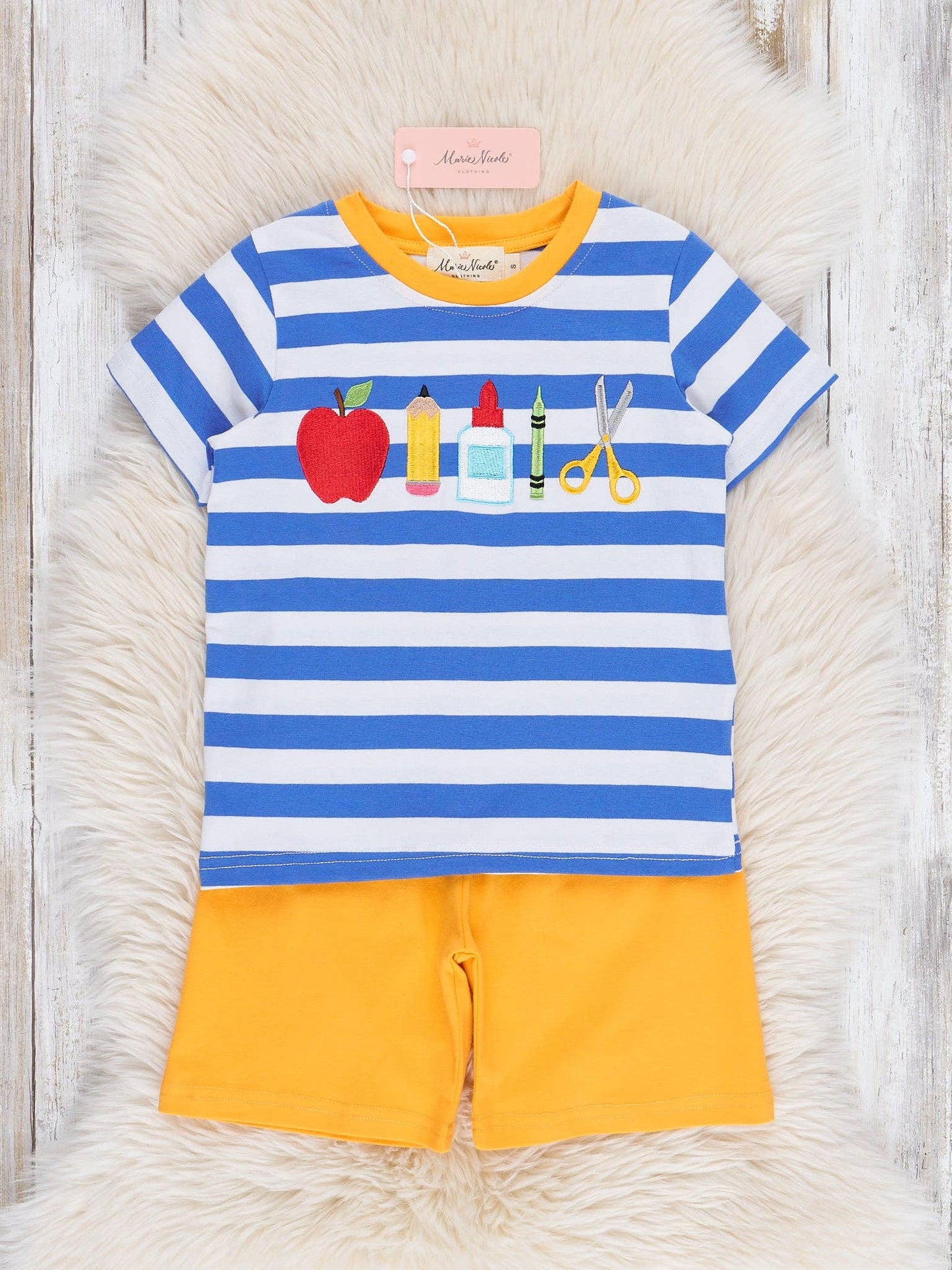 Blue & Yellow School Supplies Outfit