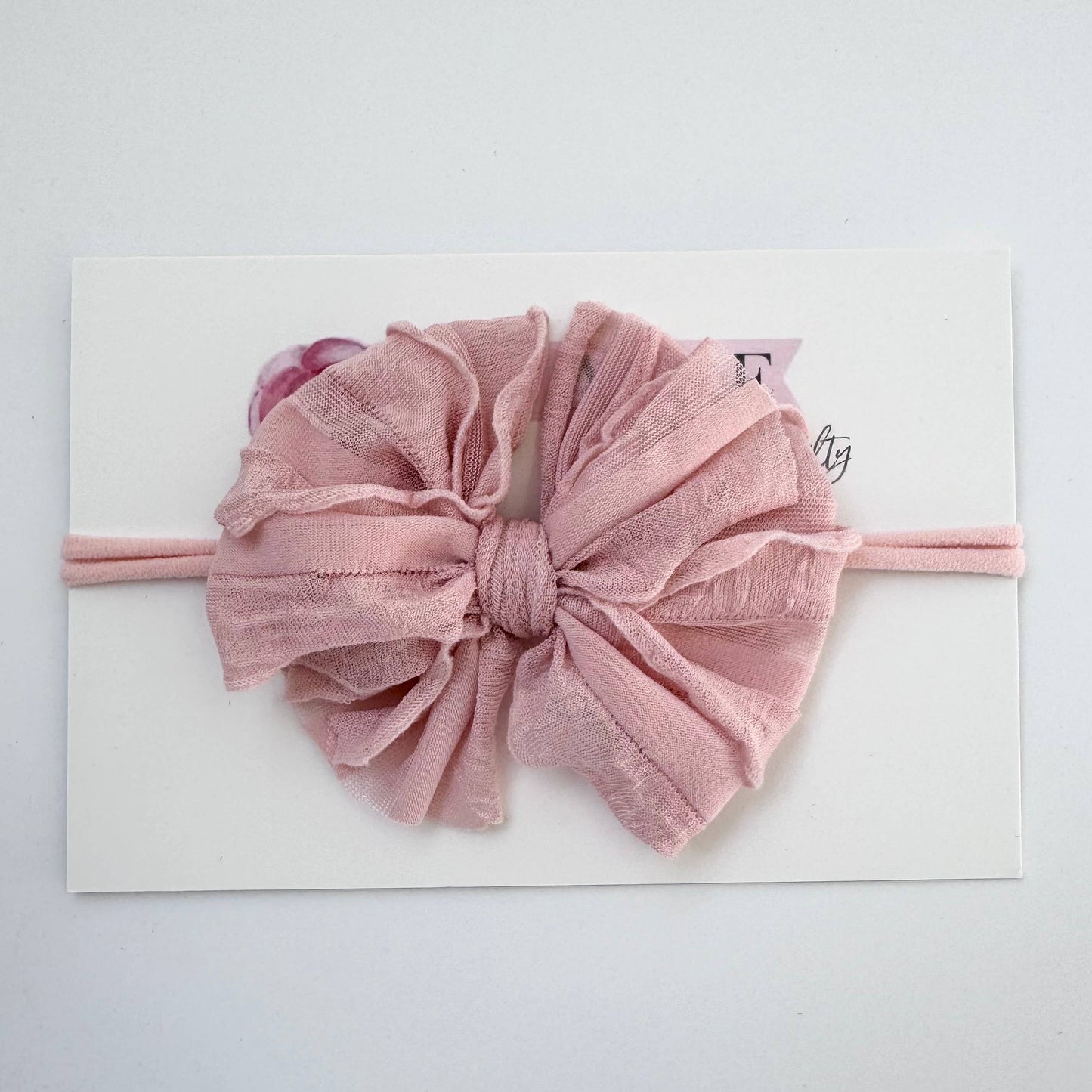 Rockin Royalty - Skinny Mini Ruffled Headband- Paris Pink