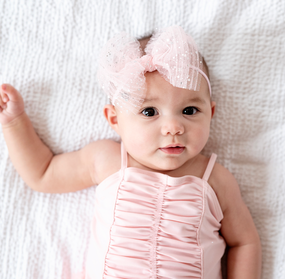 Baby Bling® Tulle FAB® Skinny nylon headband with tulle bow