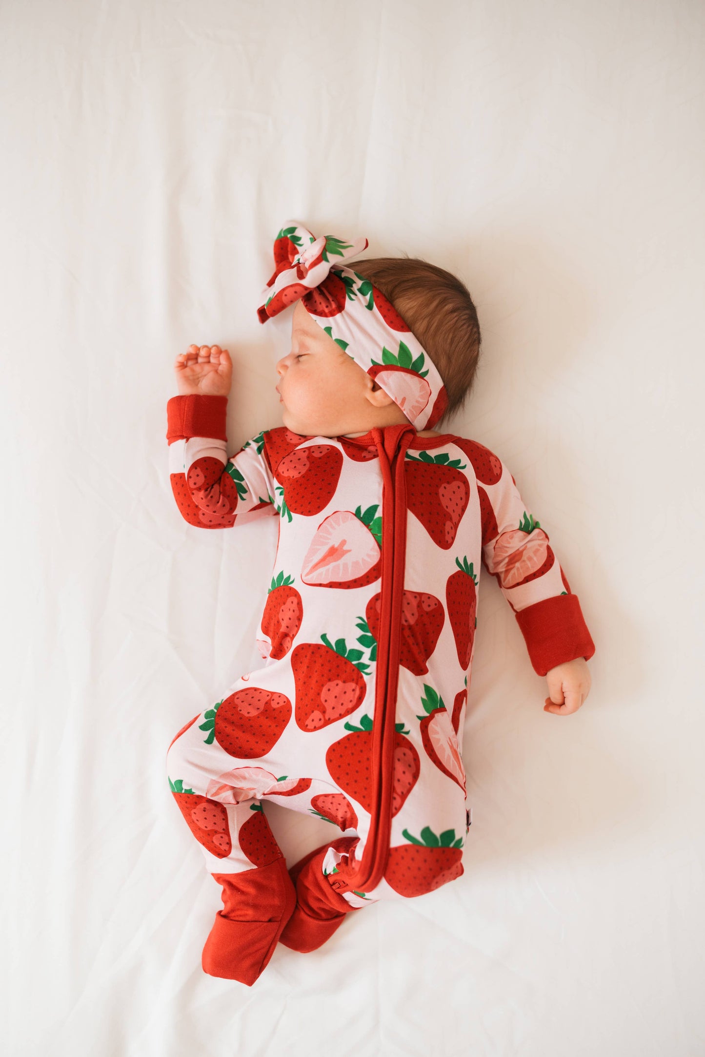 Berry Sweet (Strawberry) Baby Bamboo Zipper Romper