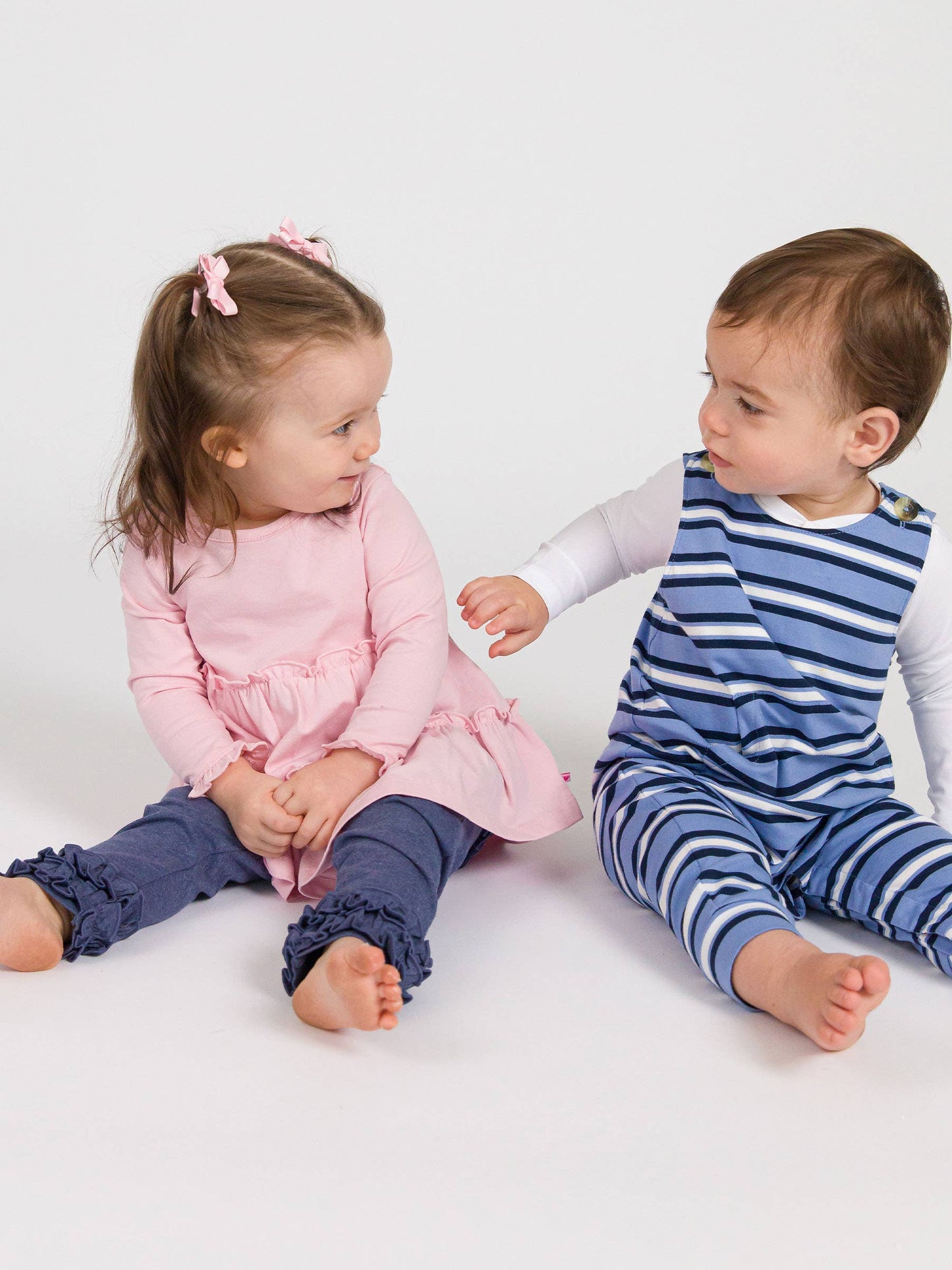 RuffleButts + RuggedButts - Girls Pink Knit Ruffle Tiered Tunic Top
