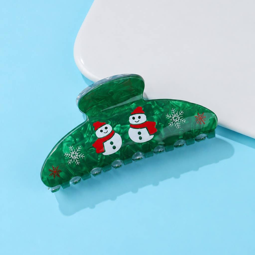 Christmas Hair Claw Clips - Gingerbread, Snowmen, Santa Hat, Reindeer