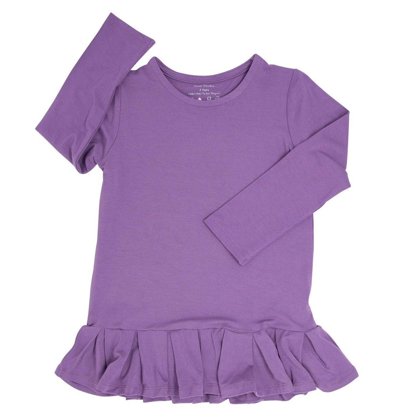 Sweet Bamboo - L/S Ruffle Bottom Tee - Grape Jelly