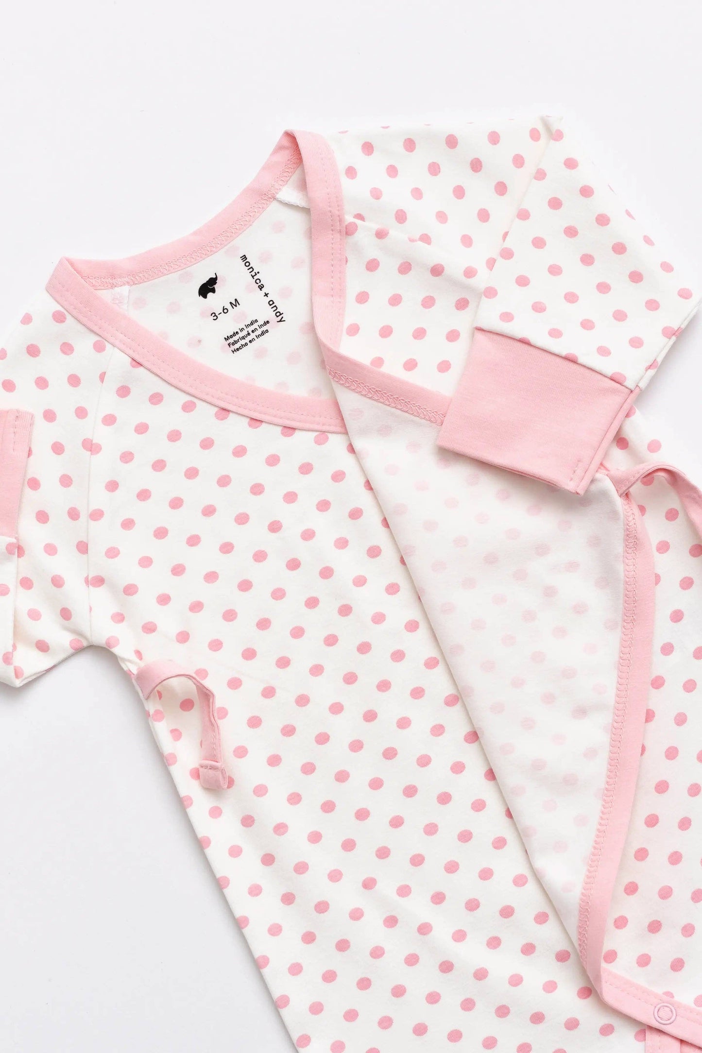 Light Pink Kimono Tie One-Piece | 100% Organic Cotton