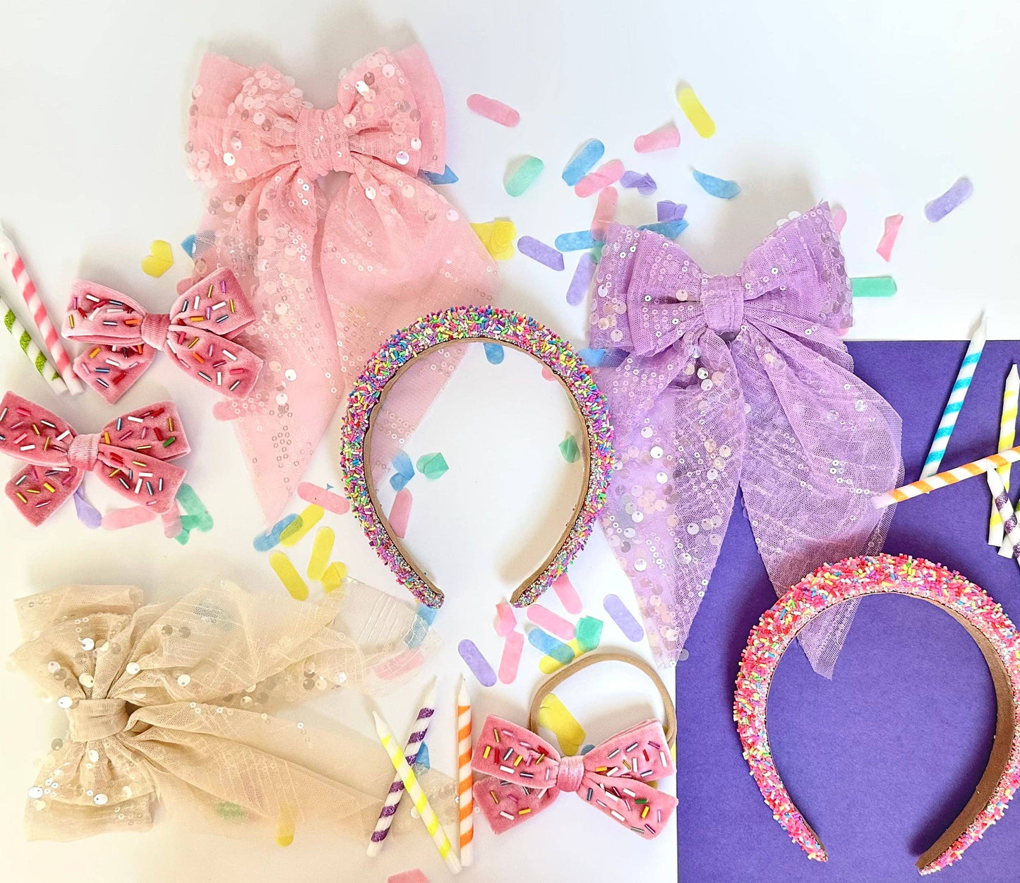 Purple Sequin Extra Bow