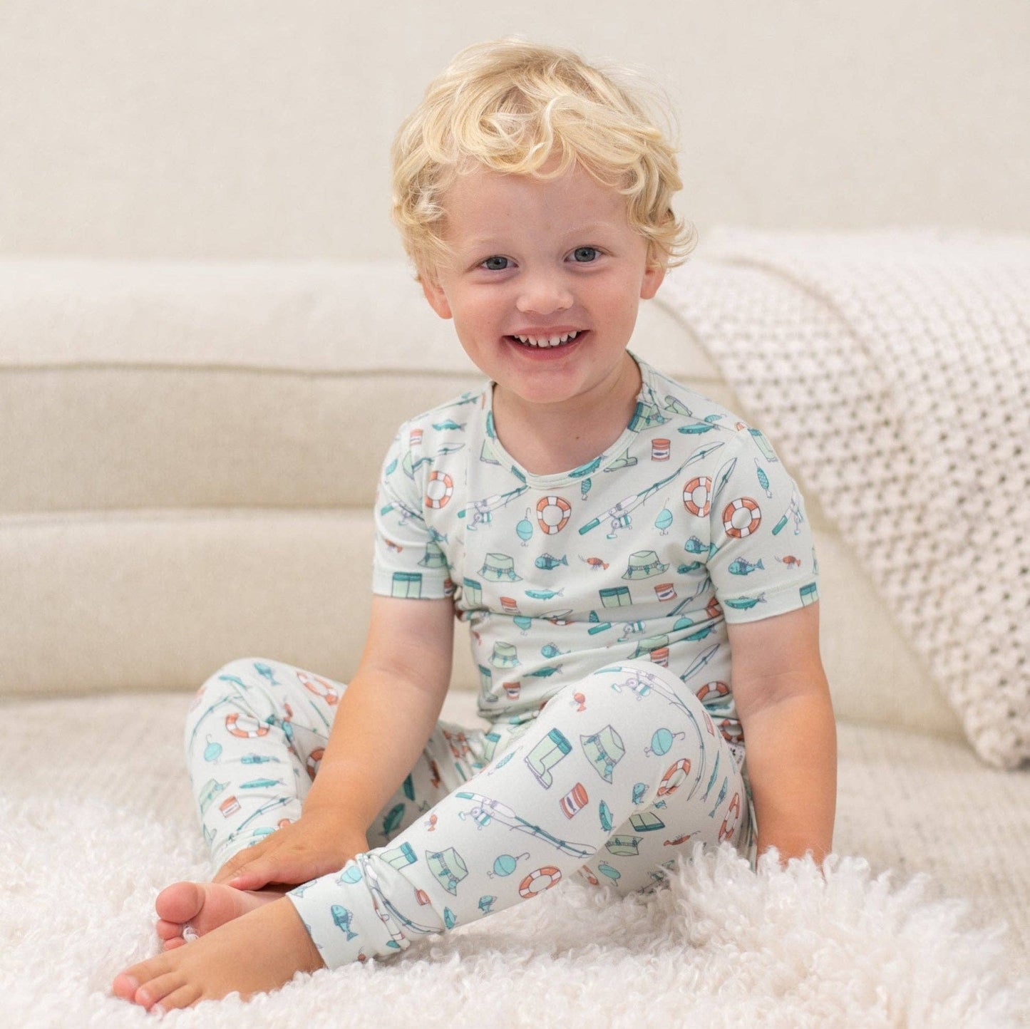 Sweet Bamboo - Big Kid Pajama S/S - Cast A Line