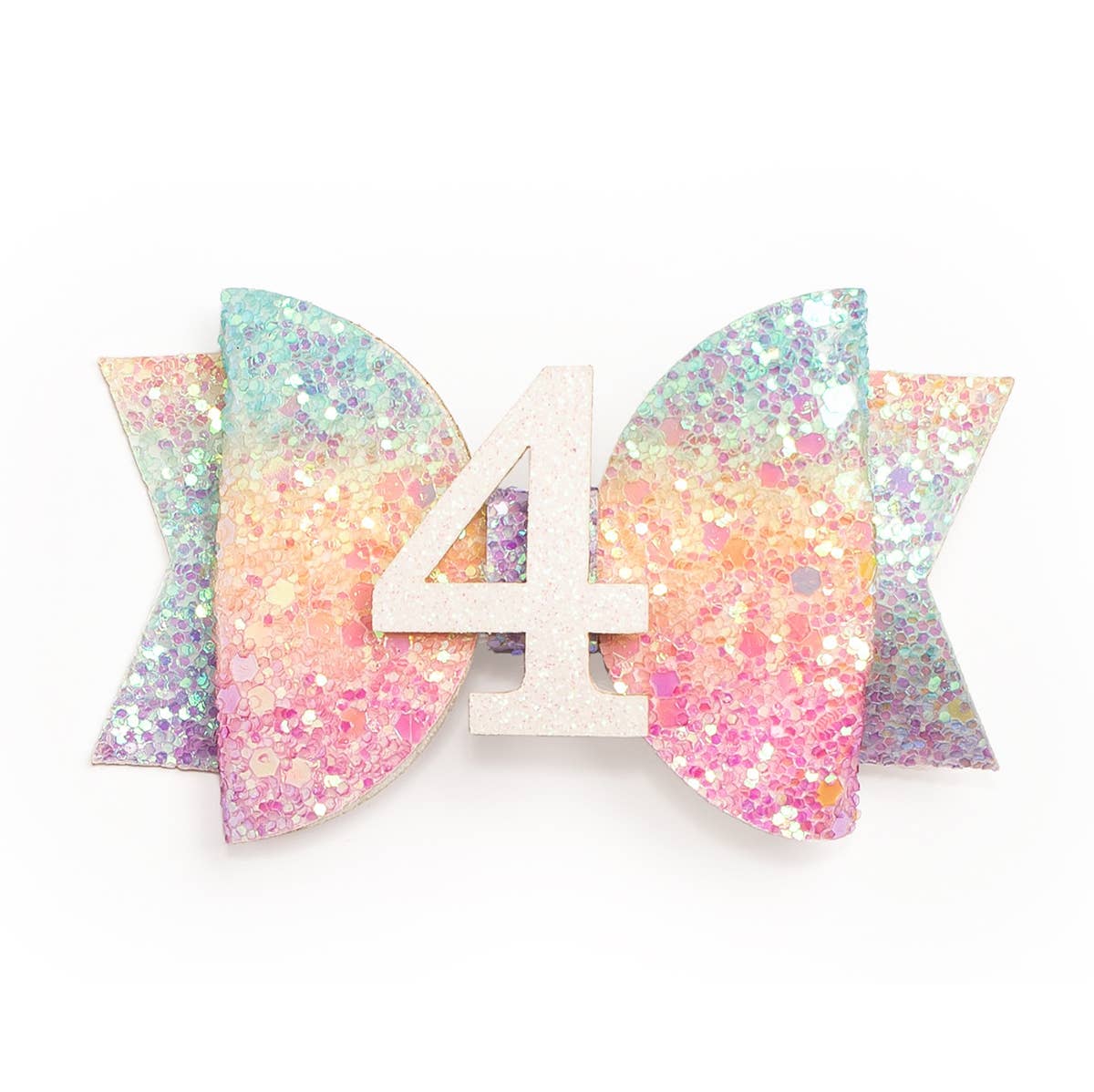 Sweet Wink - Pastel Rainbow Bow #4 Clip - Kids Birthday Hair Clip