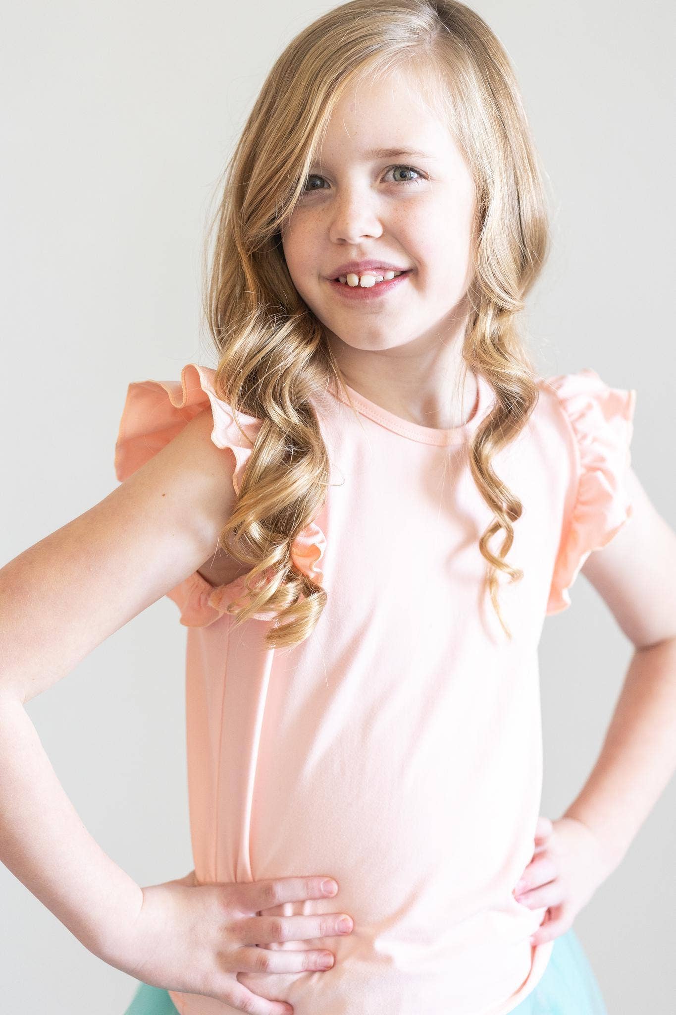 Peach Ruffle Tee