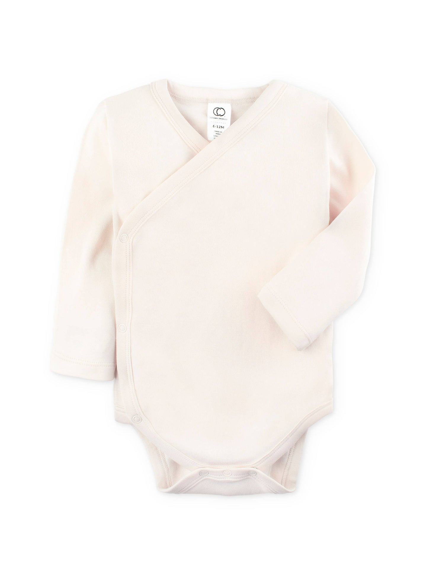 Colored Organics - Organic Baby Long Sleeve Classic Kimono Bodysuit - Natural