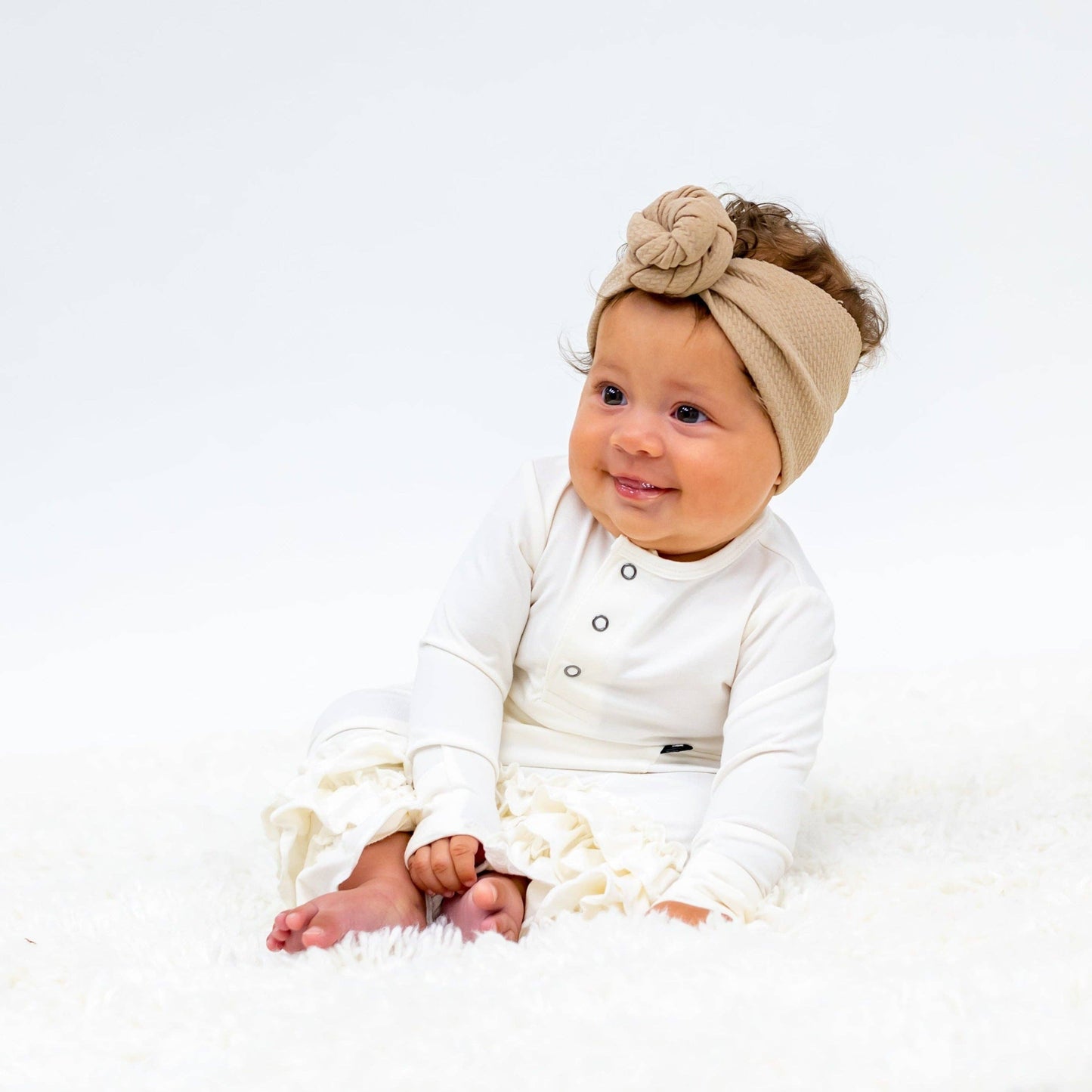 Ruffle Gown© and Knot Hat - Pink Blush