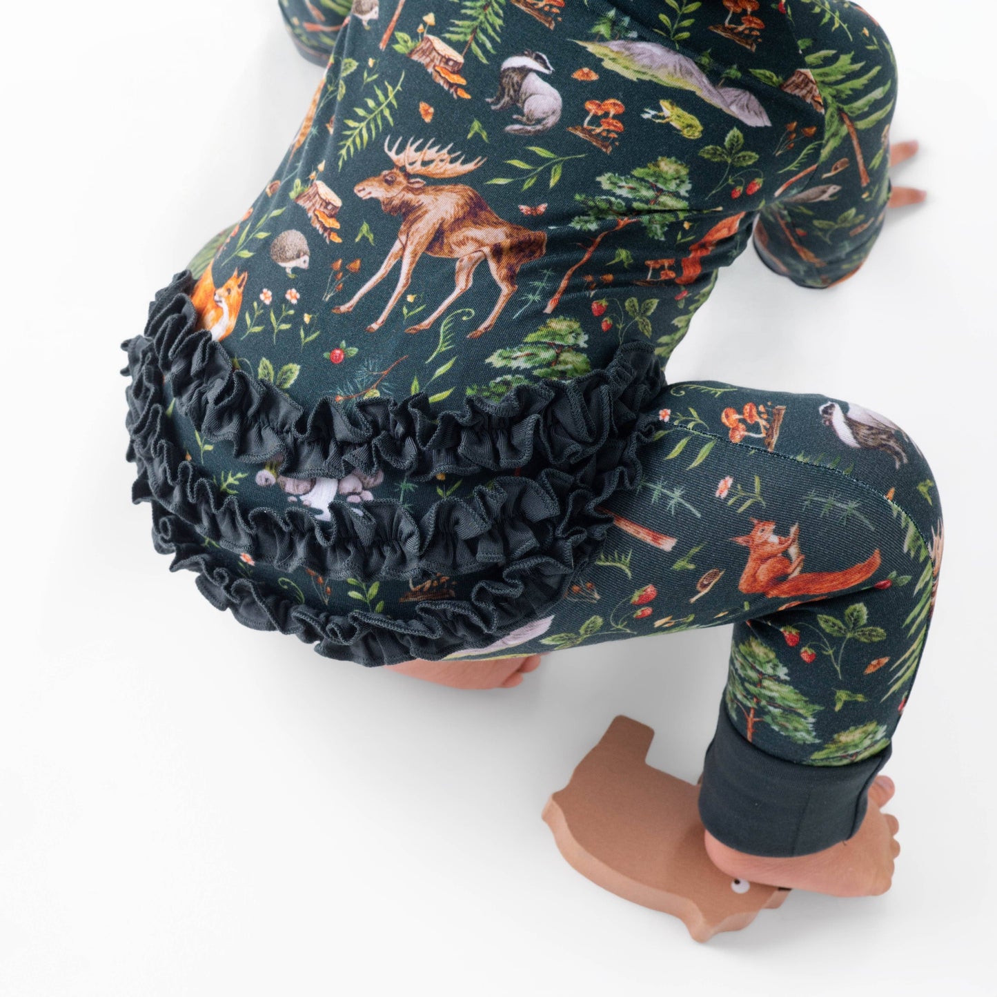 Wood You Be My Friend Ruffle Romper Pajamas
