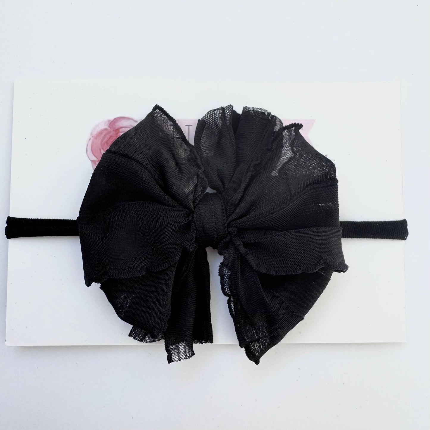 Rockin Royalty - Skinny Mini Ruffled Headband- Black