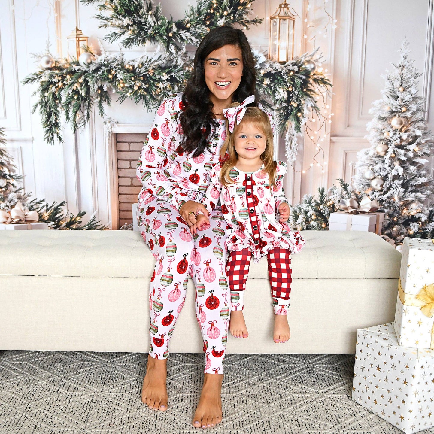 Kit Ornaments and Plaid Peplum Set