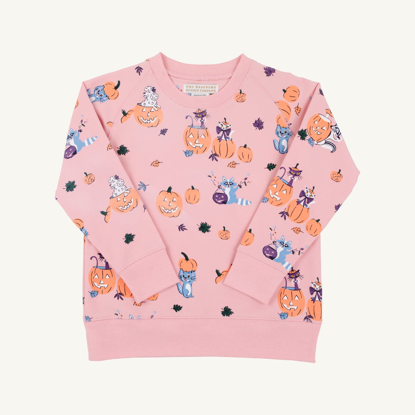 TBBC | Cassidy Comfy Crewneck (French Terry) - Candy and Critters with Sandpearl Pink