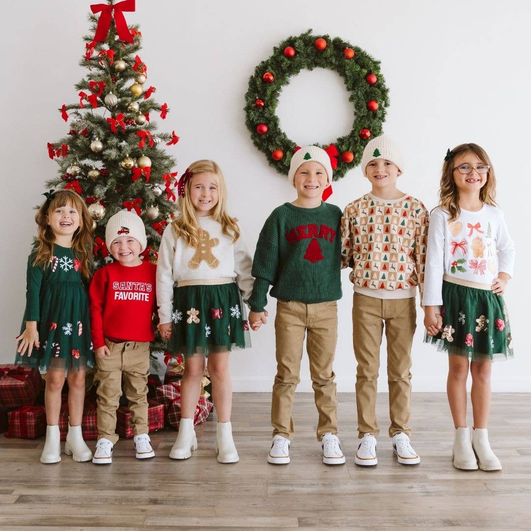 Emerald Candy Cane Sequin Tutu Dress