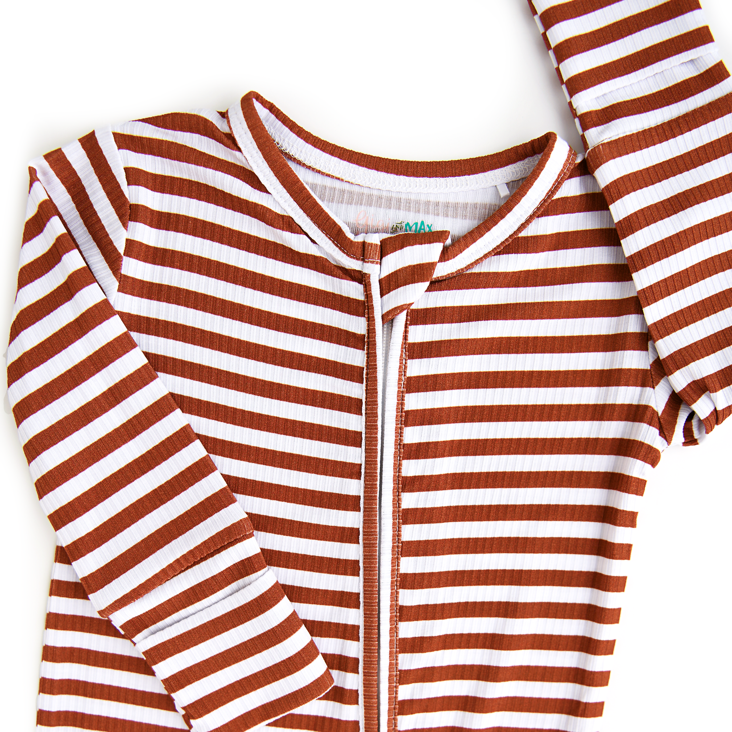 Chase Brown Ribbed Bamboo Zip Romper