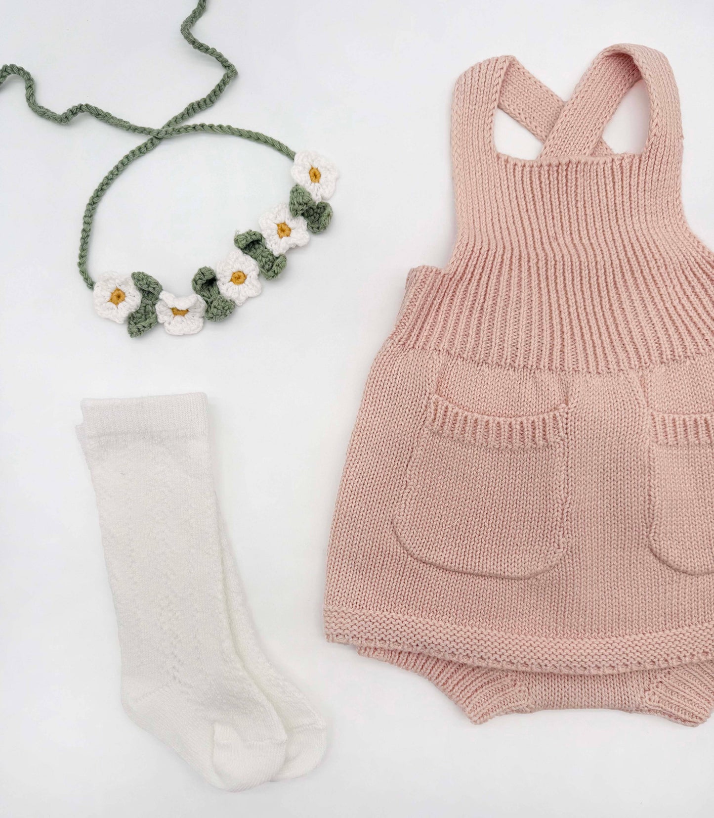 Olivia Knitted Newborn Dress - 4pc Set