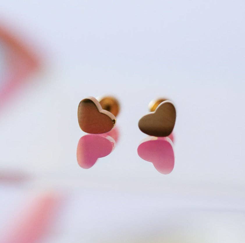 Tiny Classic Heart Studs
