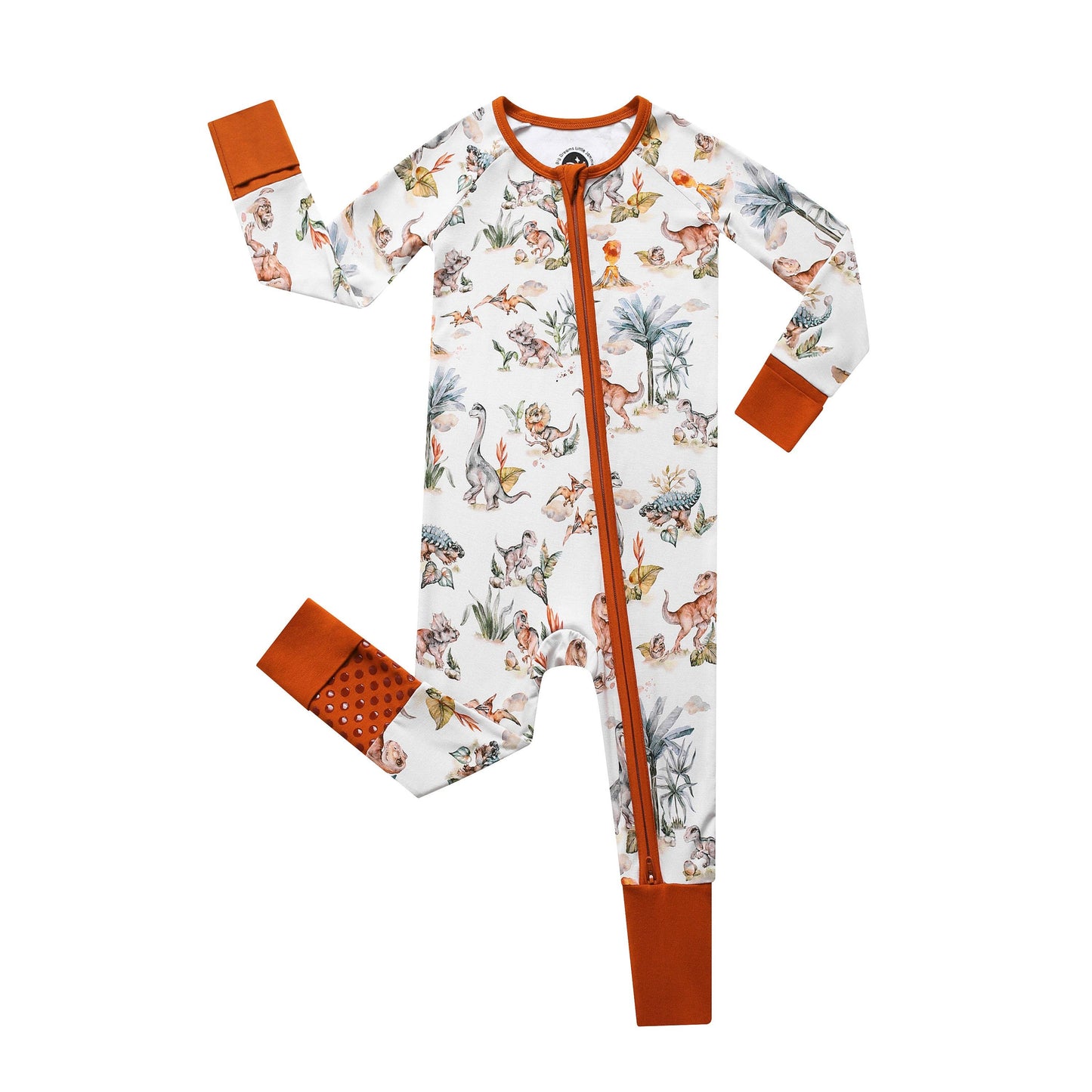 Jurassic Dreams (dinosaurs) Baby Bamboo Zipper Romper