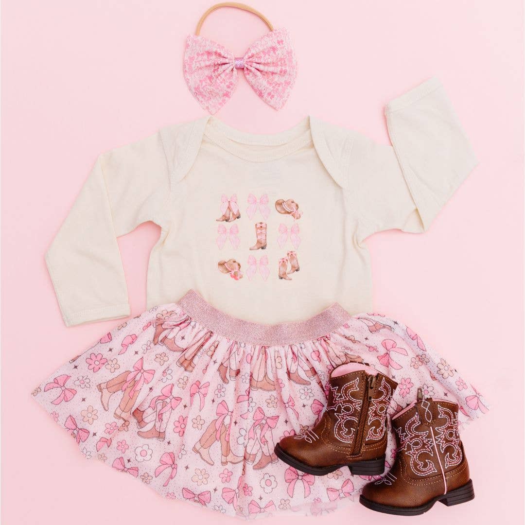 Boots and Bows Cowgirl Long Sleeve Bodysuit