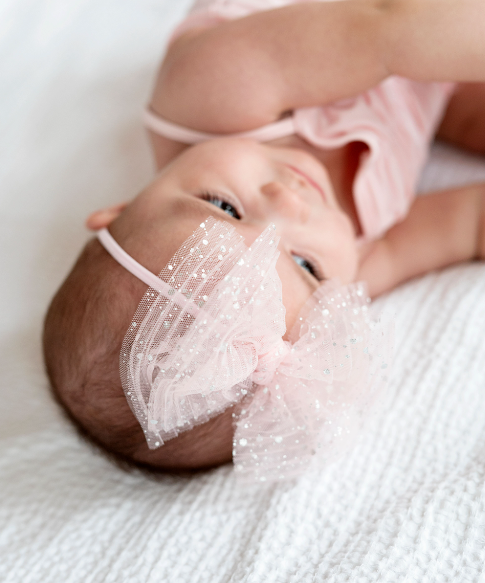 Baby Bling® Tulle FAB® Skinny nylon headband with tulle bow