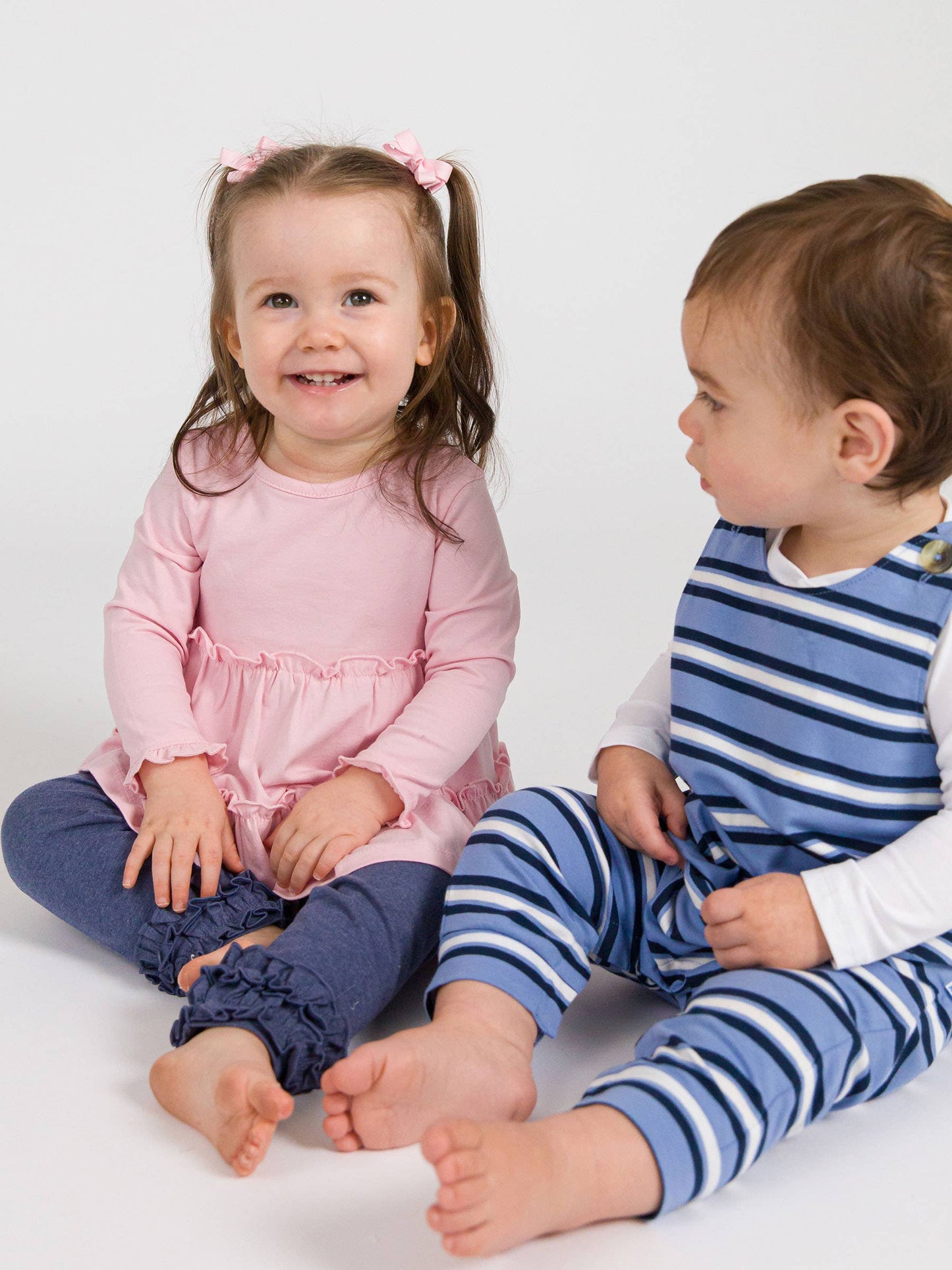 RuffleButts + RuggedButts - Girls Pink Knit Ruffle Tiered Tunic Top