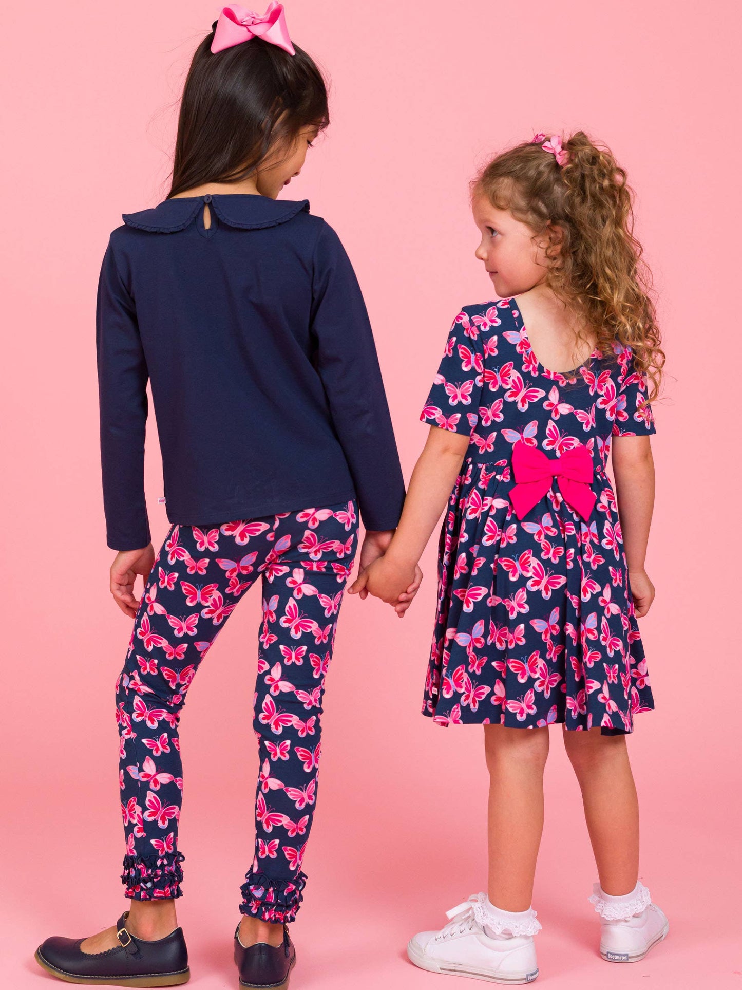 RuffleButts + RuggedButts - Girls Butterfly Bliss Classic Ruffle Leggings