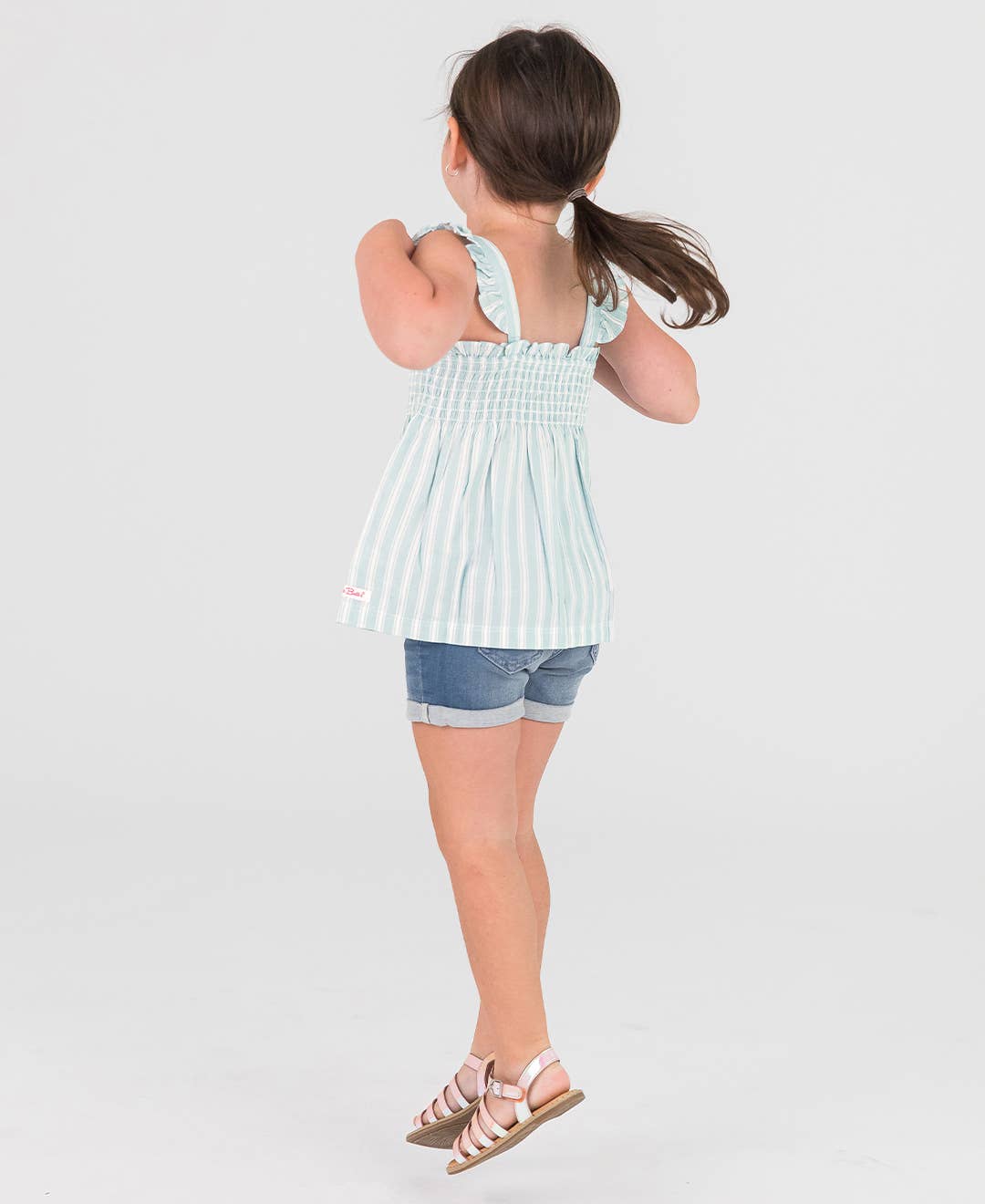 RuffleButts + RuggedButts - Girls Light Wash Stretch Denim Shorts
