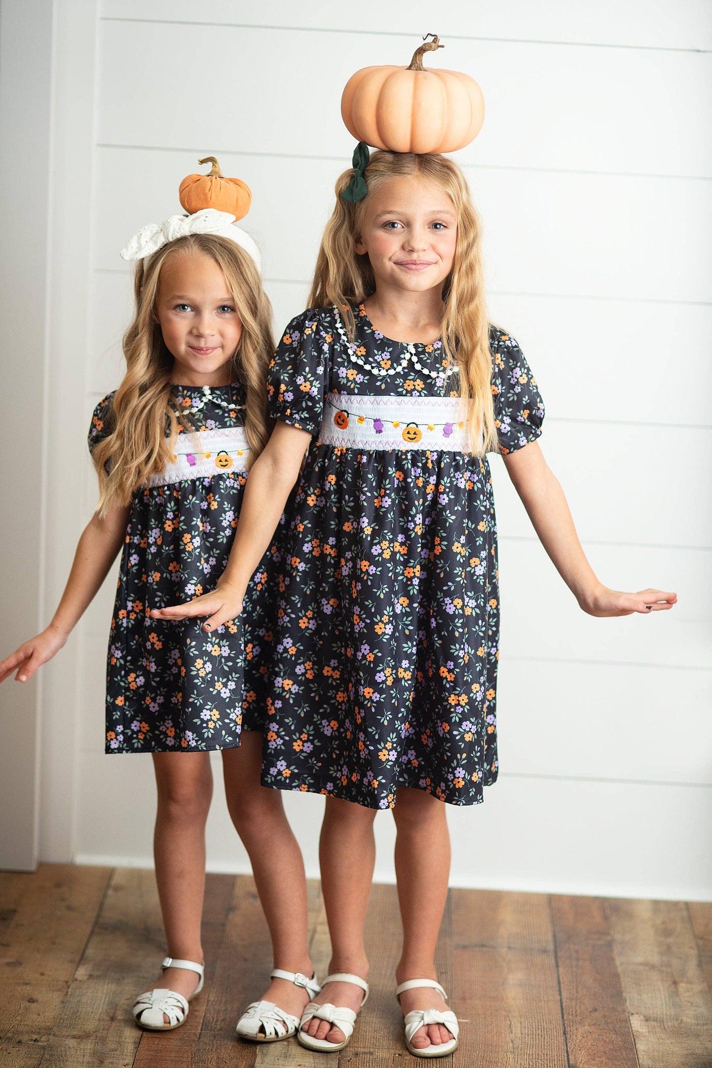 Halloween Pumpkin Candy Smocked Dress