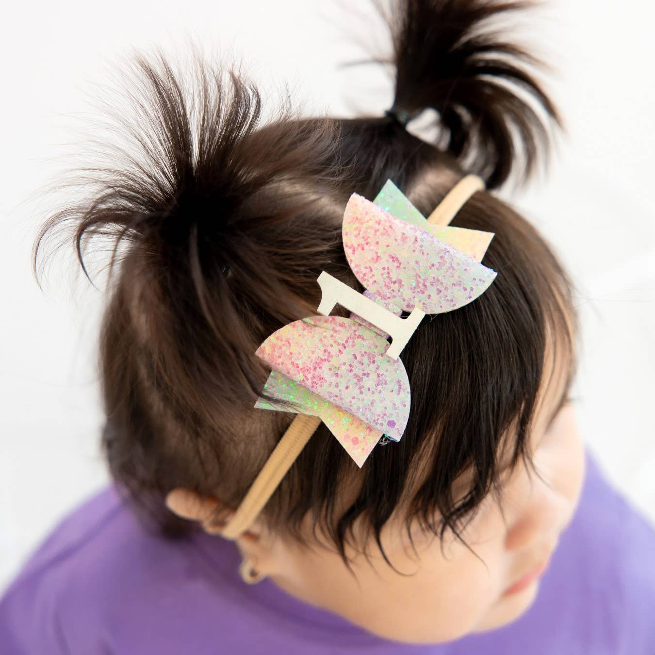 Sweet Wink - 1st Birthday Pastel Rainbow Bow Baby Headband - Hair Bows