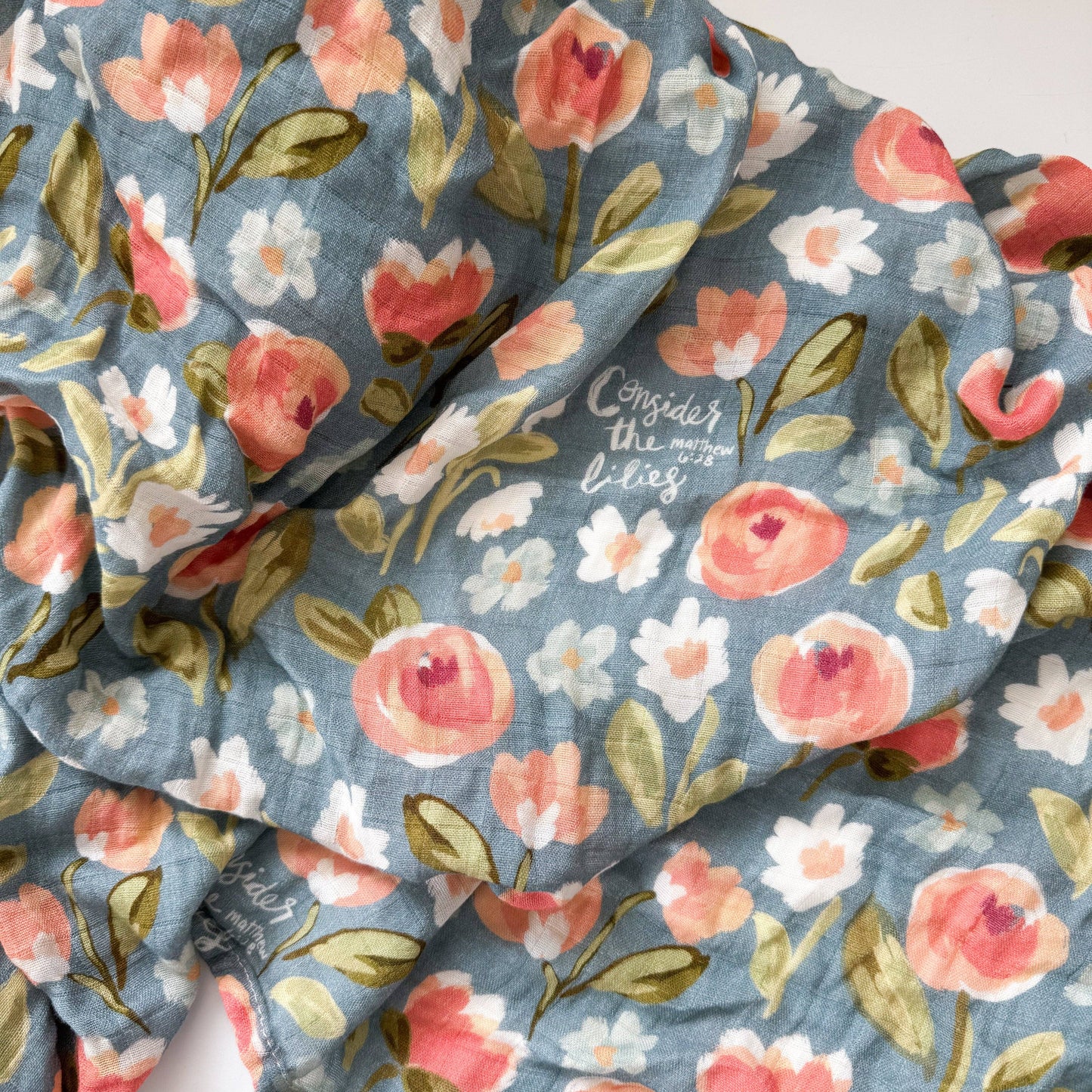 Consider the Lilies - Baby Muslin Blanket Swaddle