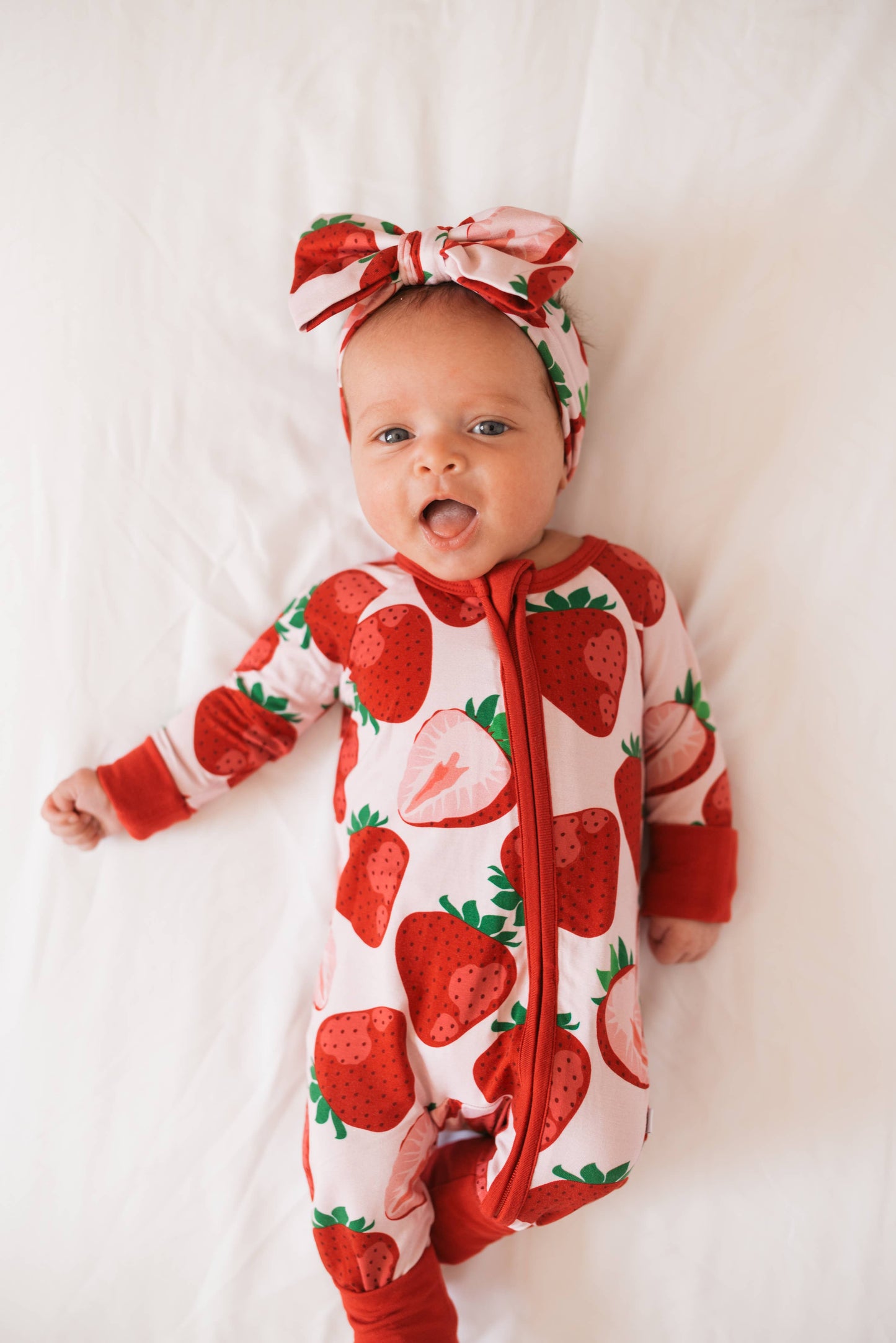 Berry Sweet (Strawberry) Baby Bamboo Zipper Romper