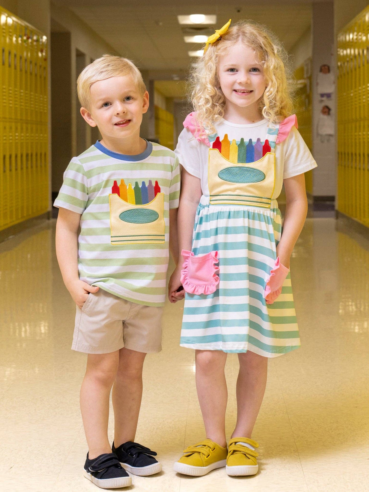 Striped Embroidered Crayon Box Shirt